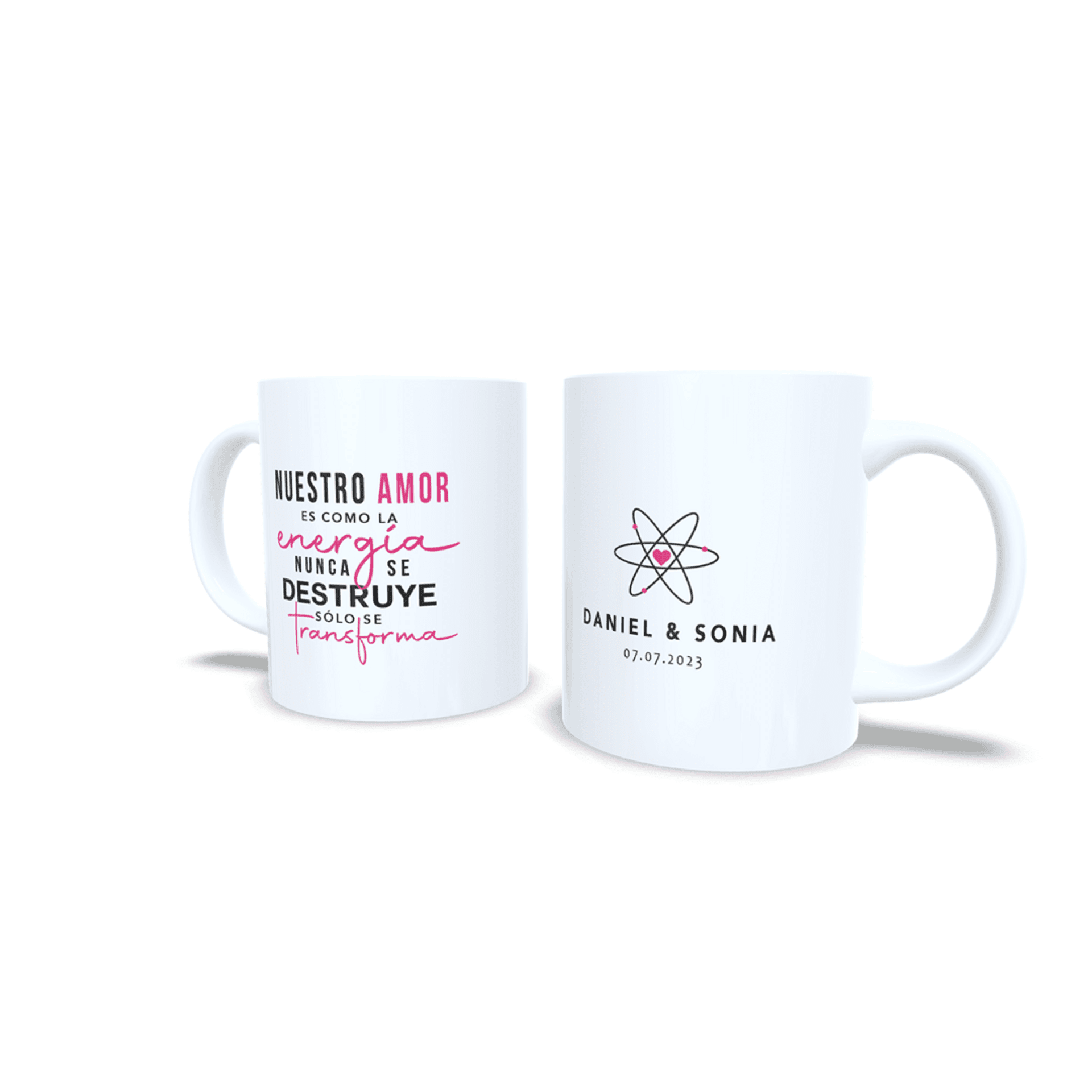 Taza personalizada para parejas aniversario san Valentin regalo amor energía - 2