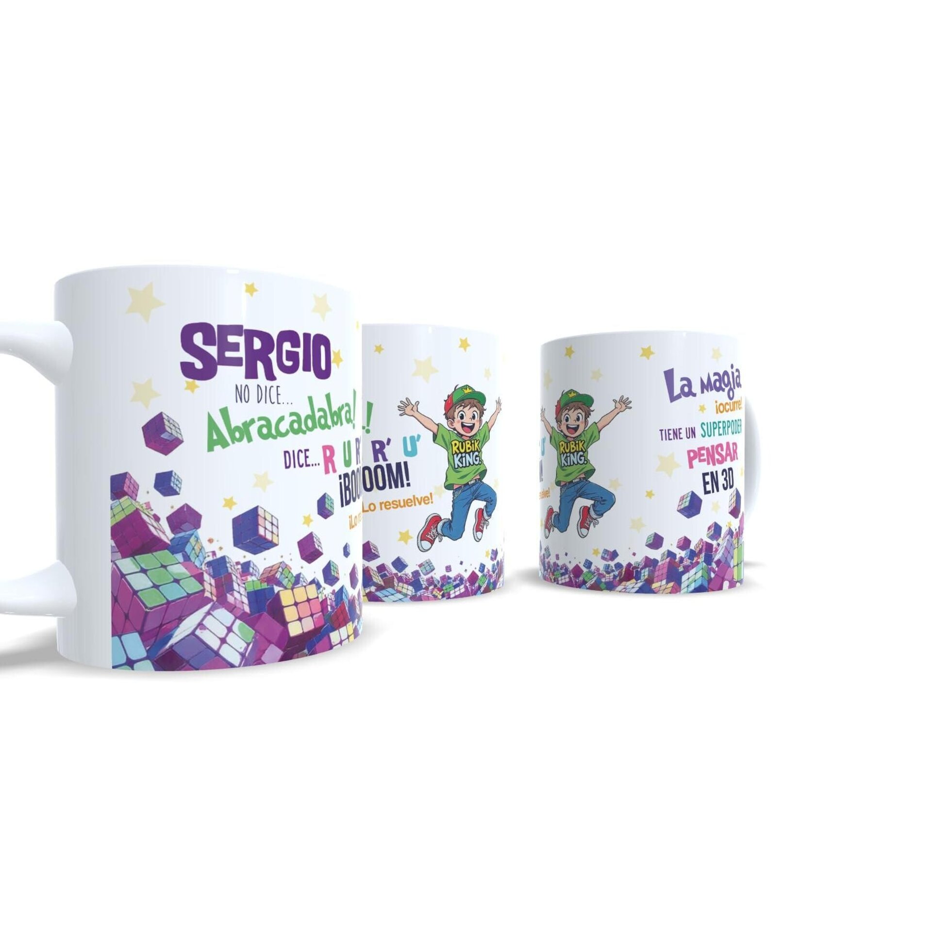 Taza personalizada regalo niño cubo de Rubik juego especial cumpleaños original - 6
