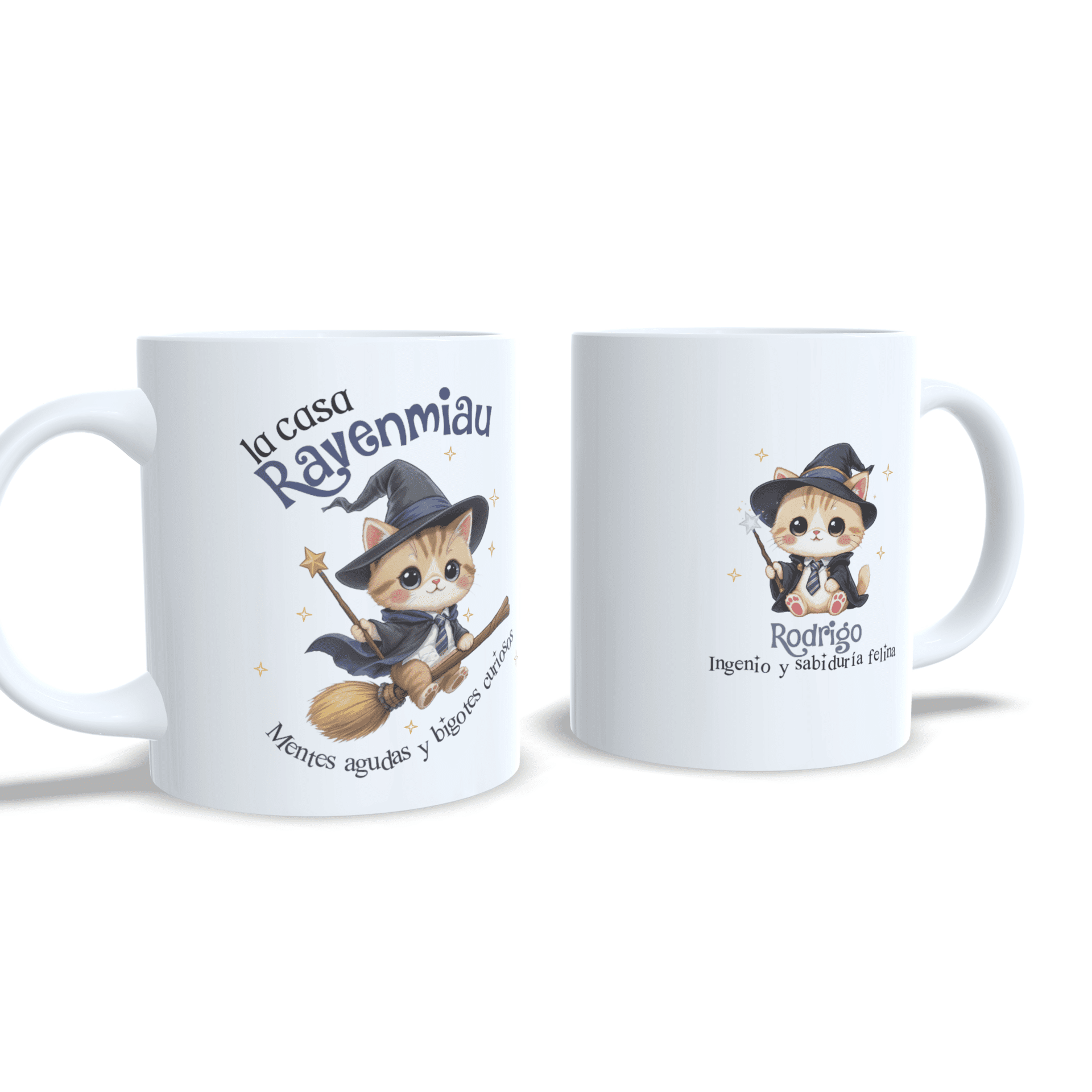 Taza personalizada inspirada en Harry Potter de gatitos de la casa Ravenmiau - 6