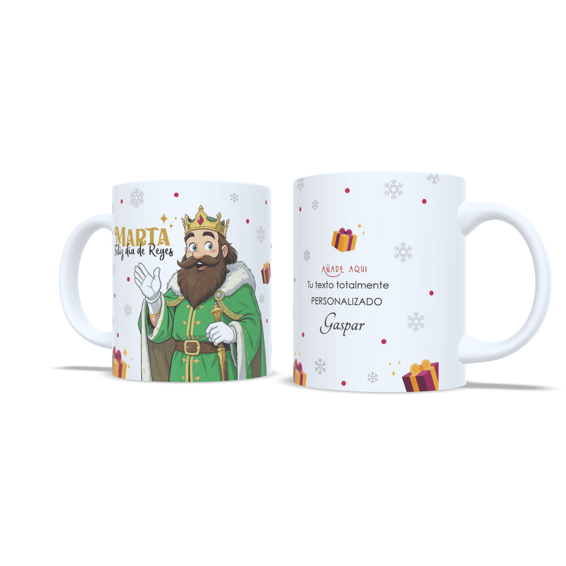 Taza personalizada regalo Rey Gaspar dibujo con mensaje reyes magos navidad - 6