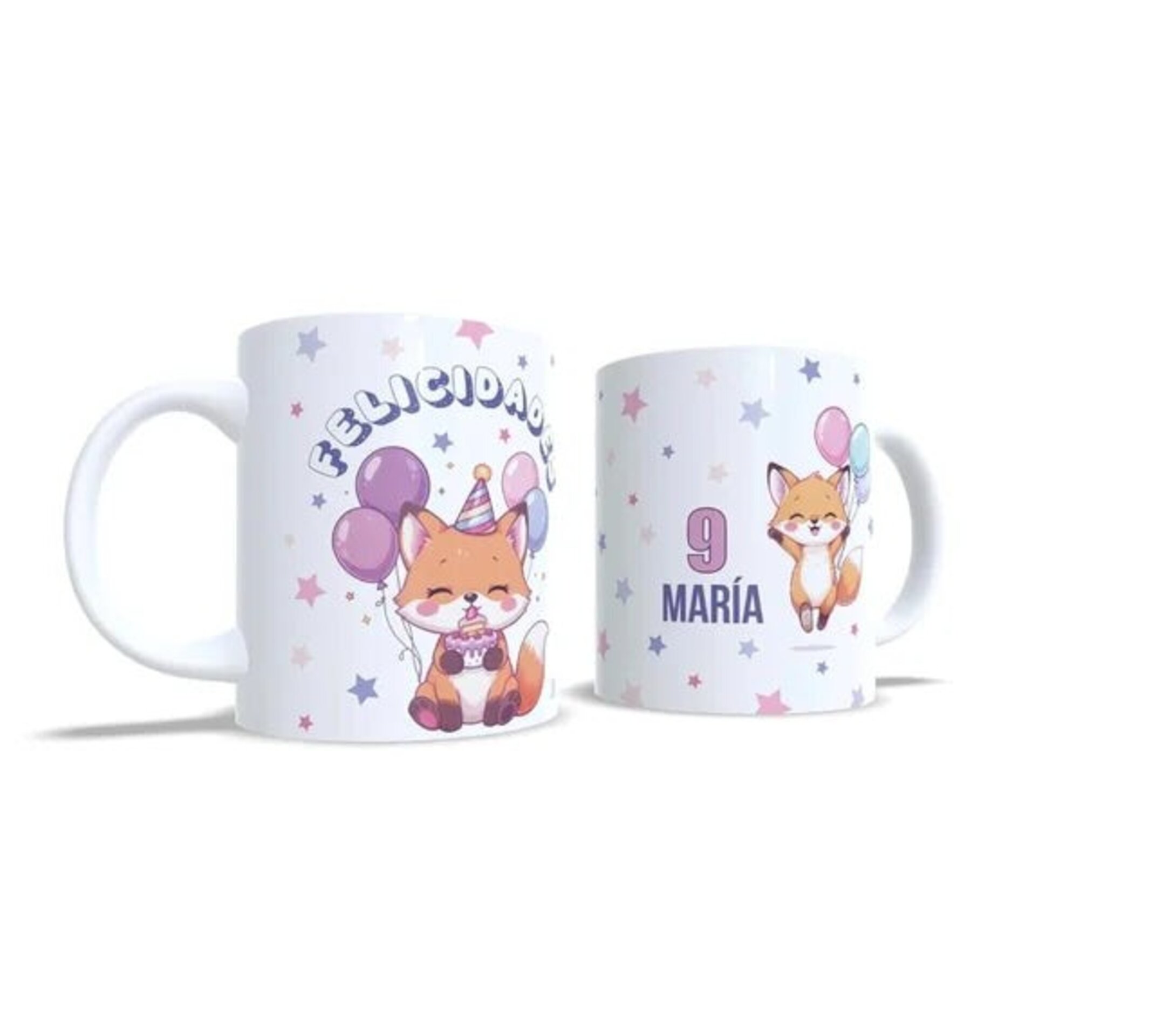 Taza personalizada regalo felicitación felicidades zorro zorrito kawaii - 2