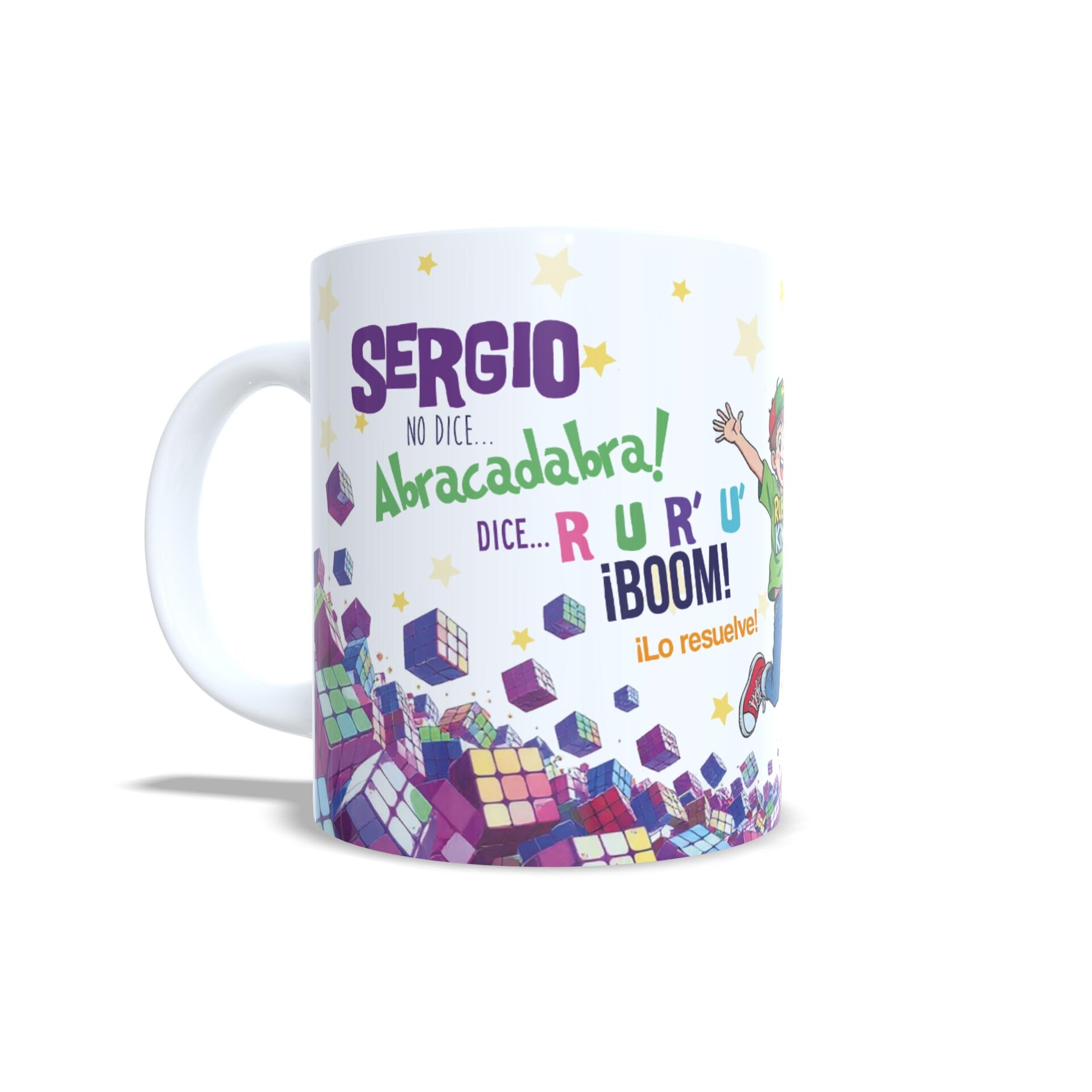 Taza personalizada regalo niño cubo de Rubik juego especial cumpleaños original - 2