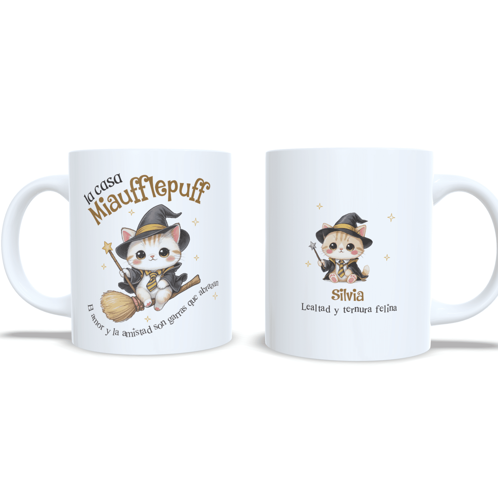 Taza personalizada inspirada en Harry Potter de gatitos de la casa Miaufflepuff - 5