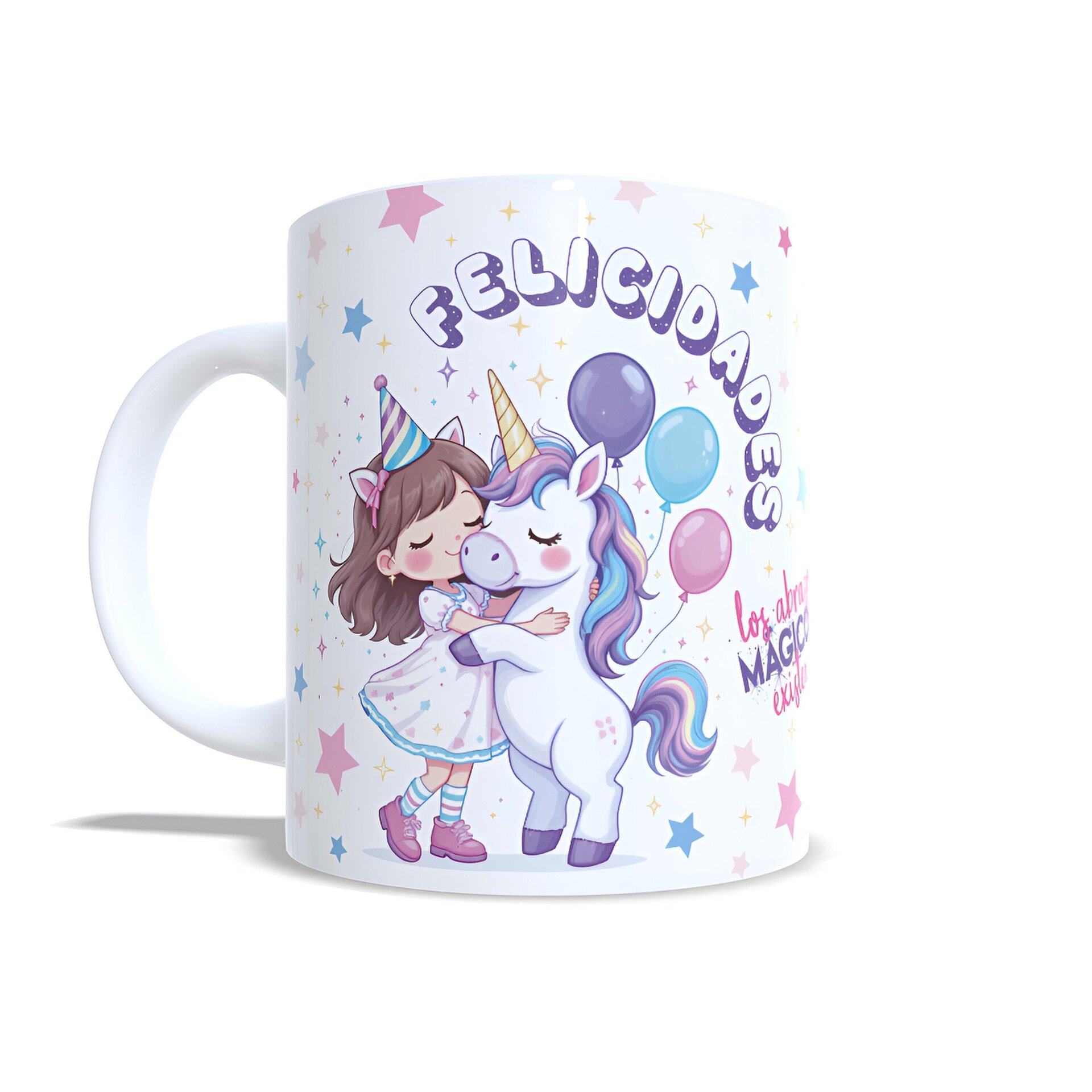 Taza personalizada niña cumpleaños unicornio abrazo regalo nombre Enna Blues - 2