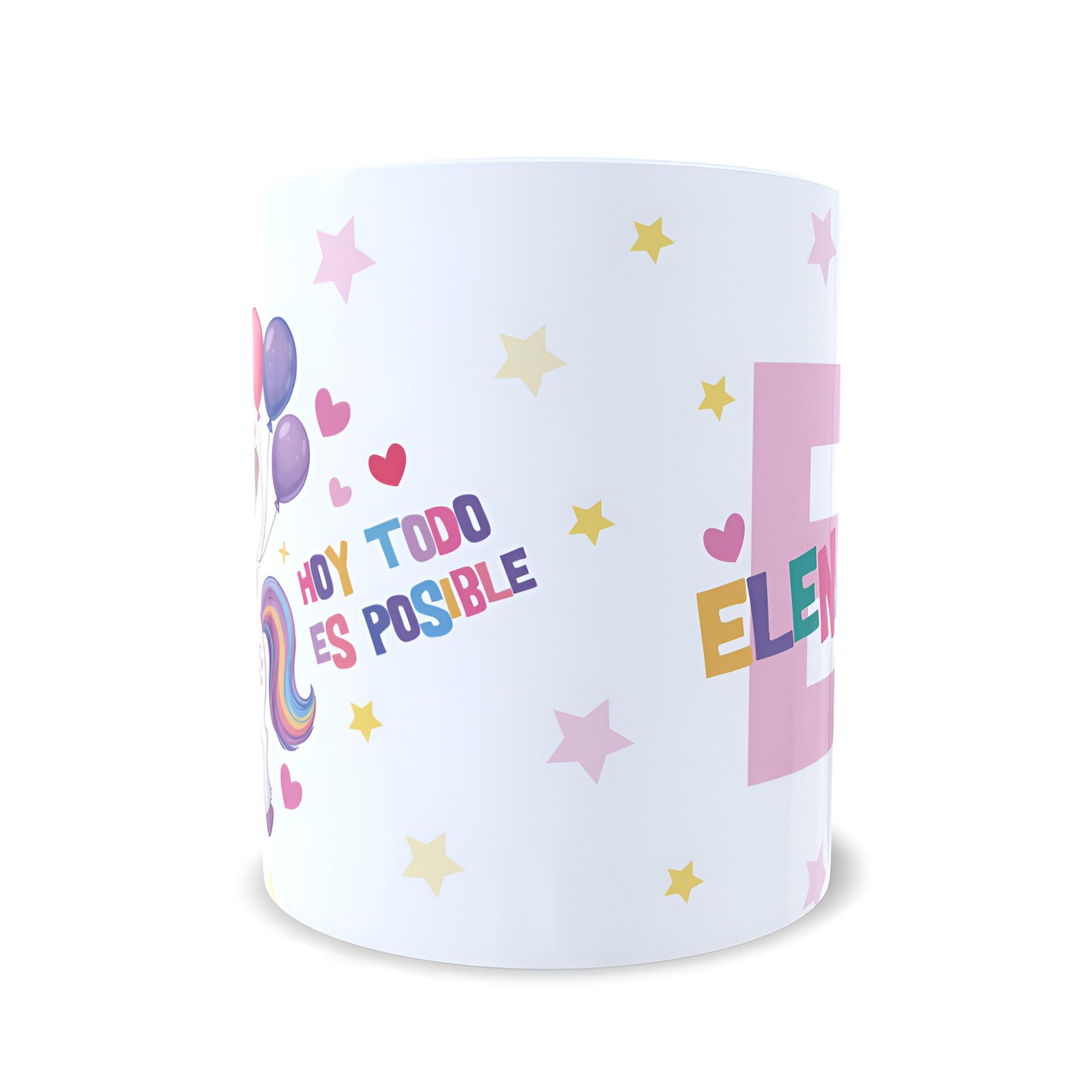 Taza personalizada cumpleaños niña subida en unicornio regalo nombre Enna Blues - 4