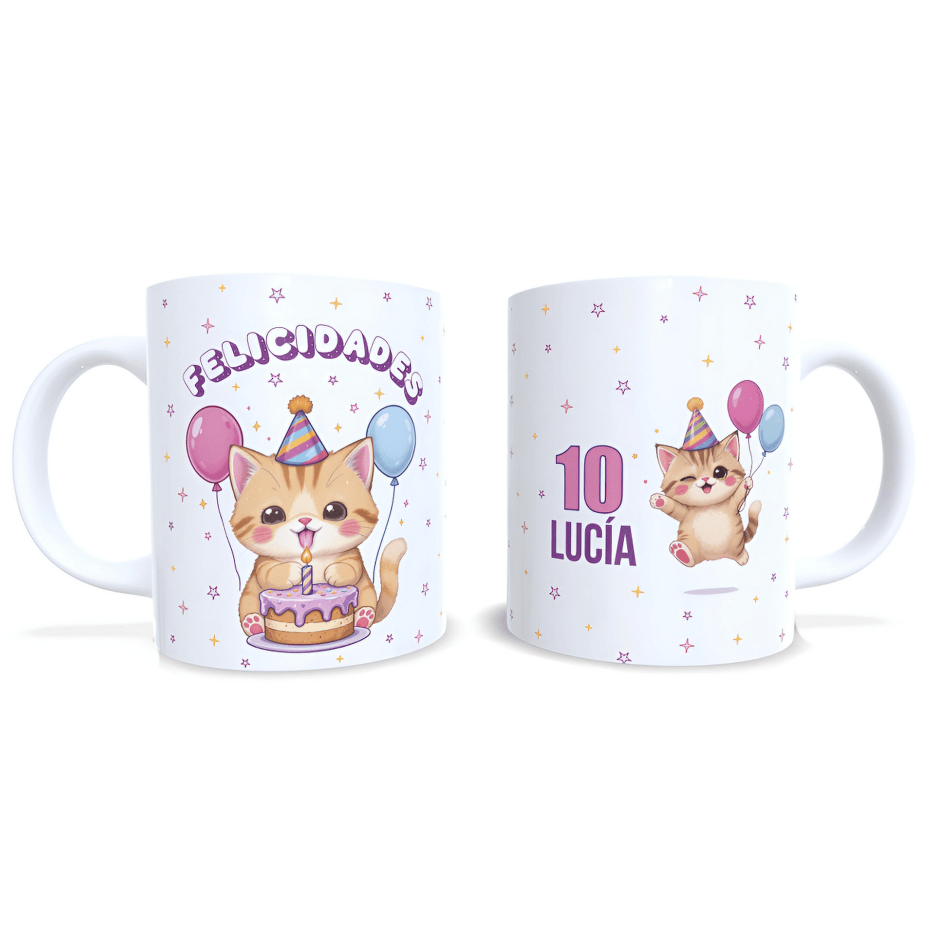 Taza personalizada cumpleaños gatito felicitación regalo personalizado - 8