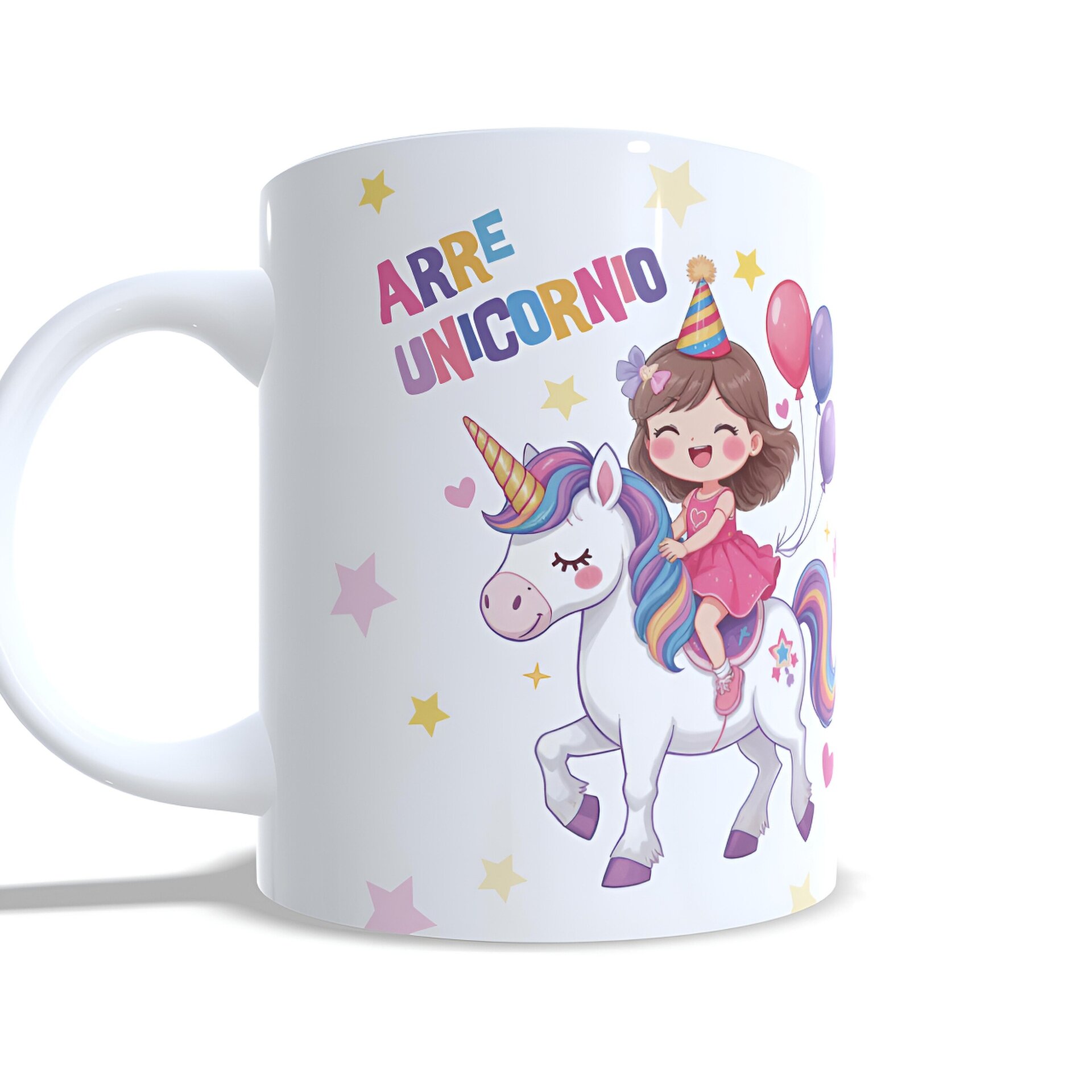 Taza personalizada cumpleaños niña subida en unicornio regalo nombre Enna Blues - 2