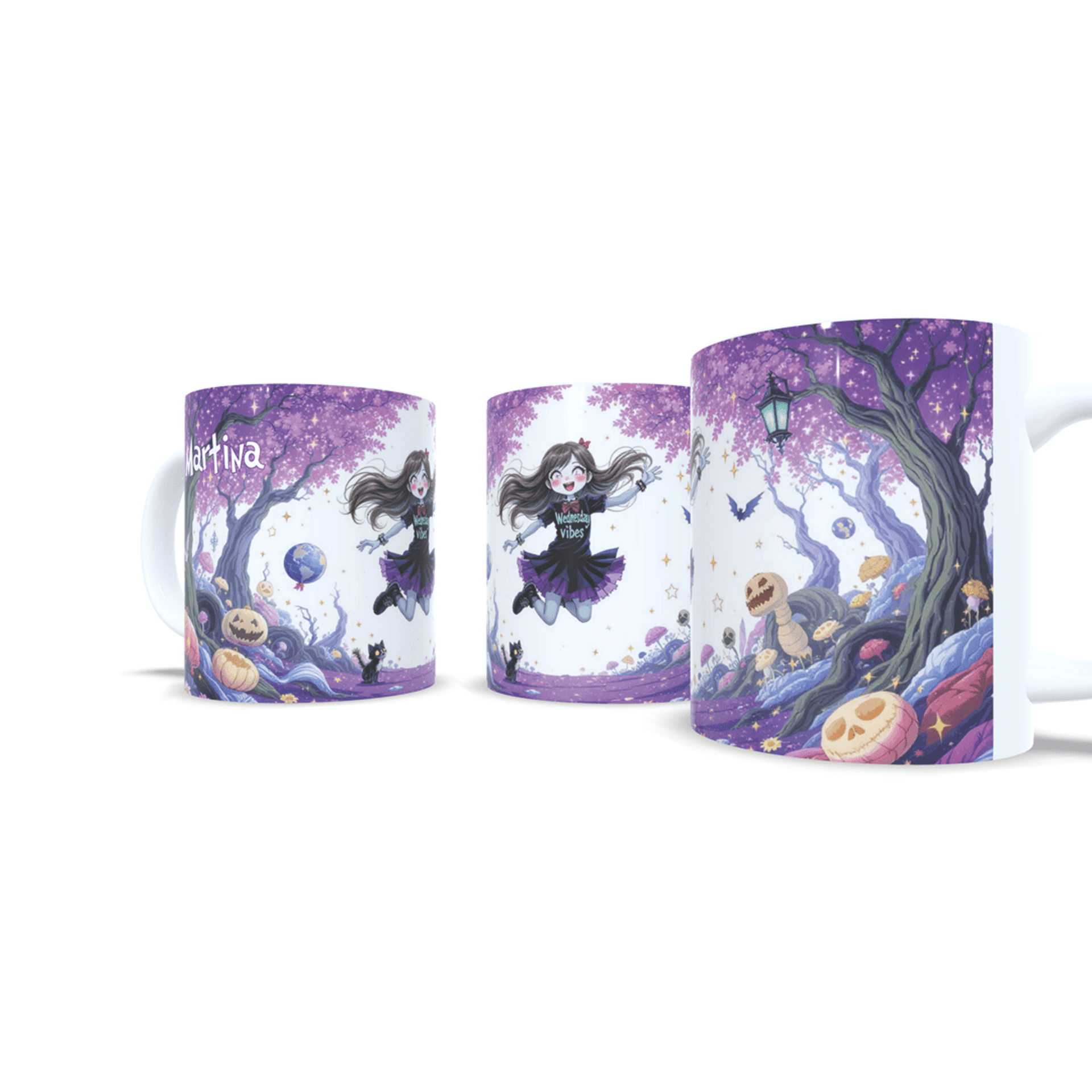 Taza personalizada regalo para niñas Inspiración en Miércoles y Monster High - 7