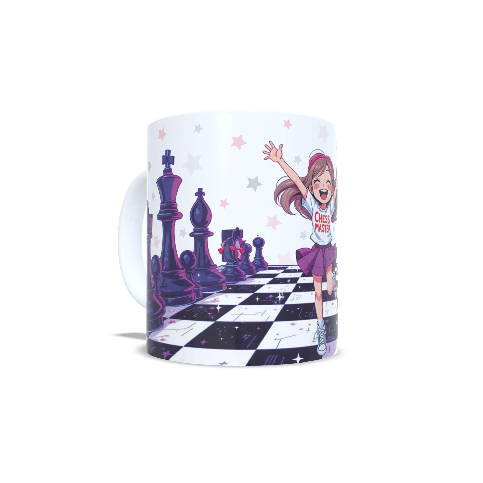 Taza personalizada regalo para niñas jugadoras de ajedrez tablero con nombre - 2