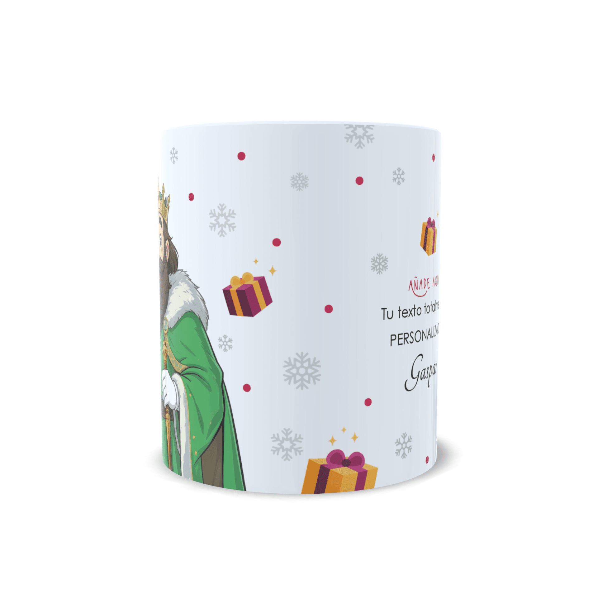 Taza personalizada regalo Rey Gaspar dibujo con mensaje reyes magos navidad - 3