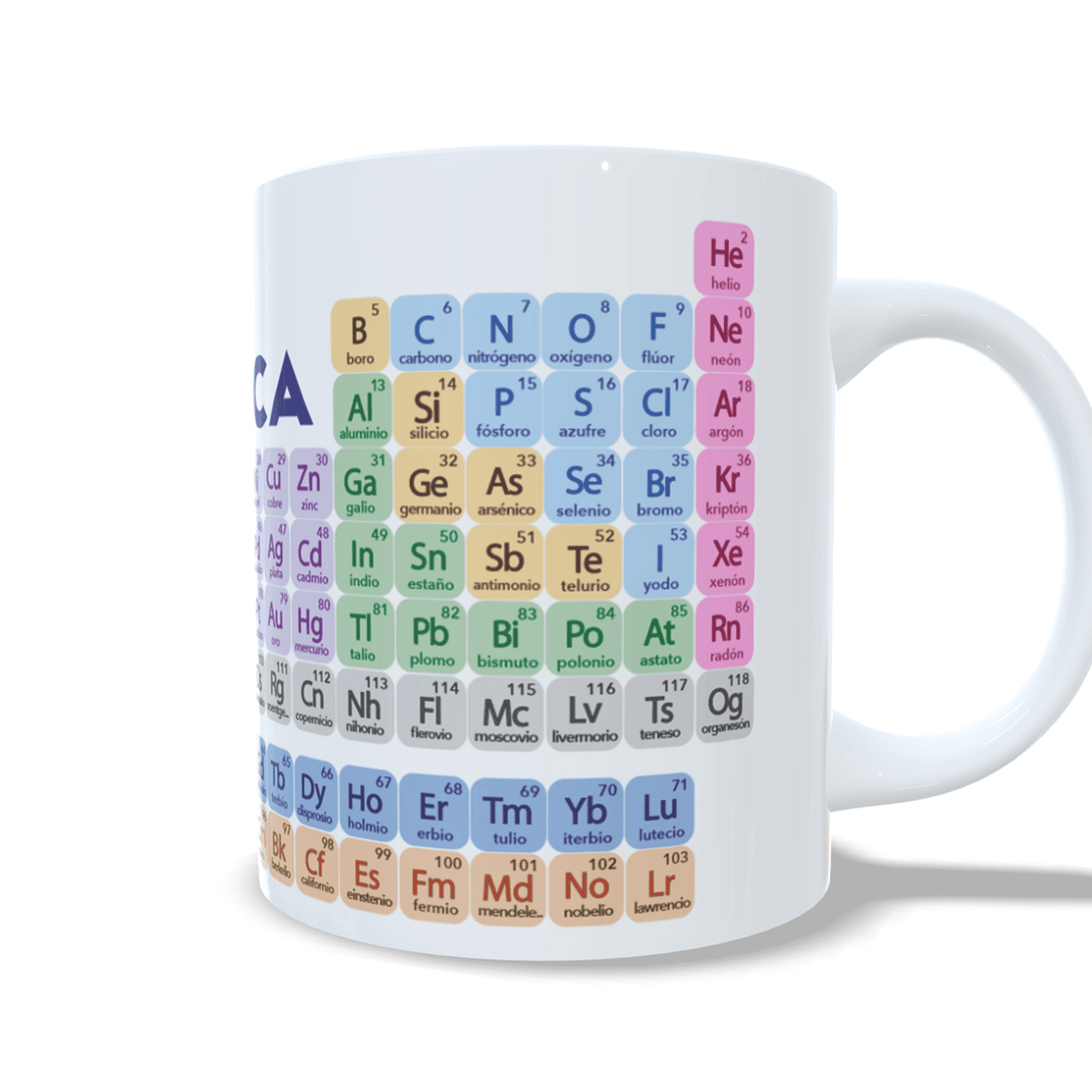 Taza personalizada con elementos químicos de la tabla periódica aprende química - 6
