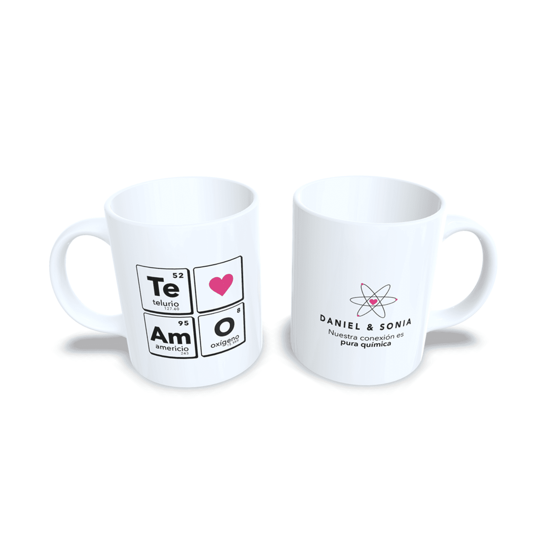 Taza personalizada para parejas aniversario san Valentin regalo te amo química - 3