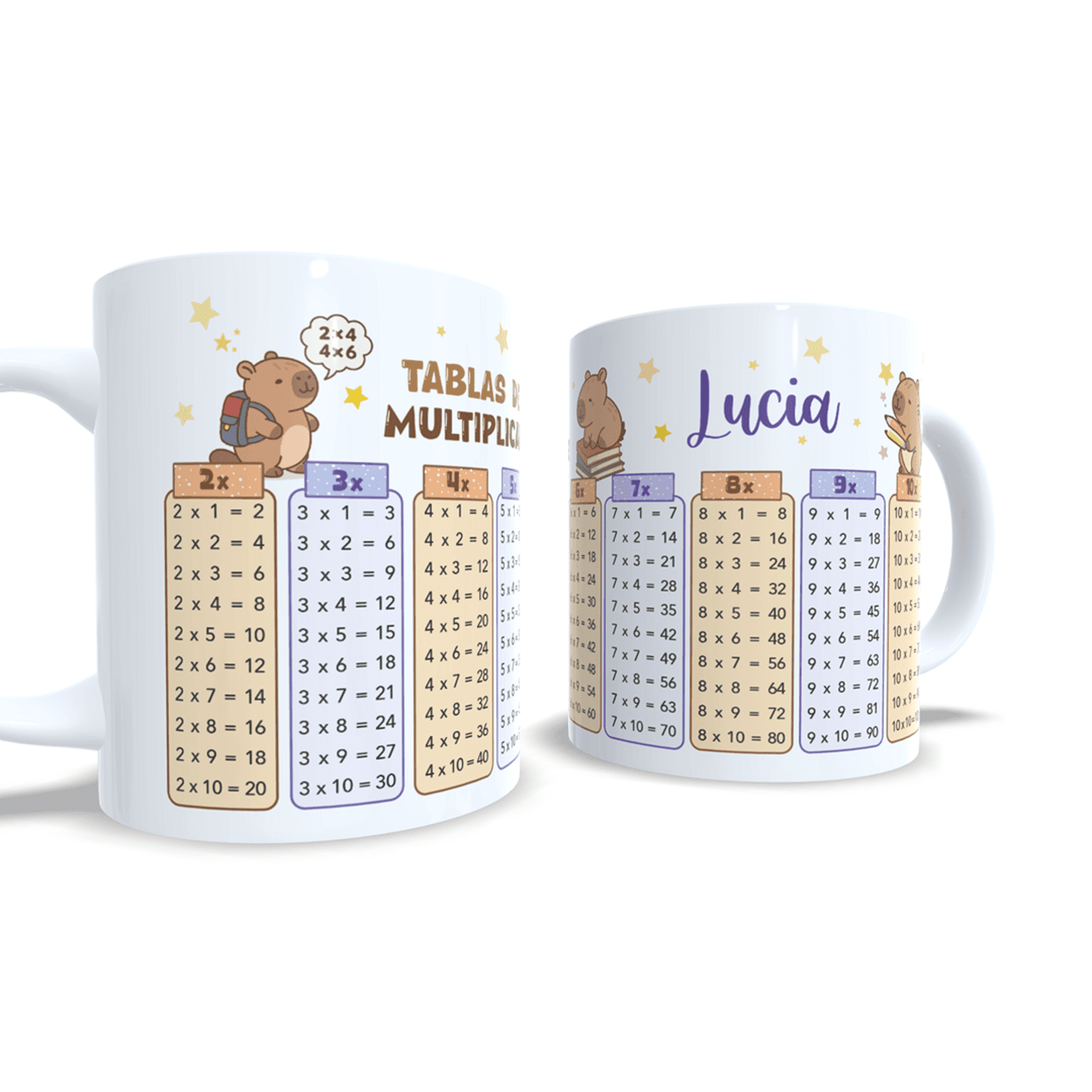 Taza personalizada Capibara tablas de multiplicar aprender matemáticas cálculo - 9