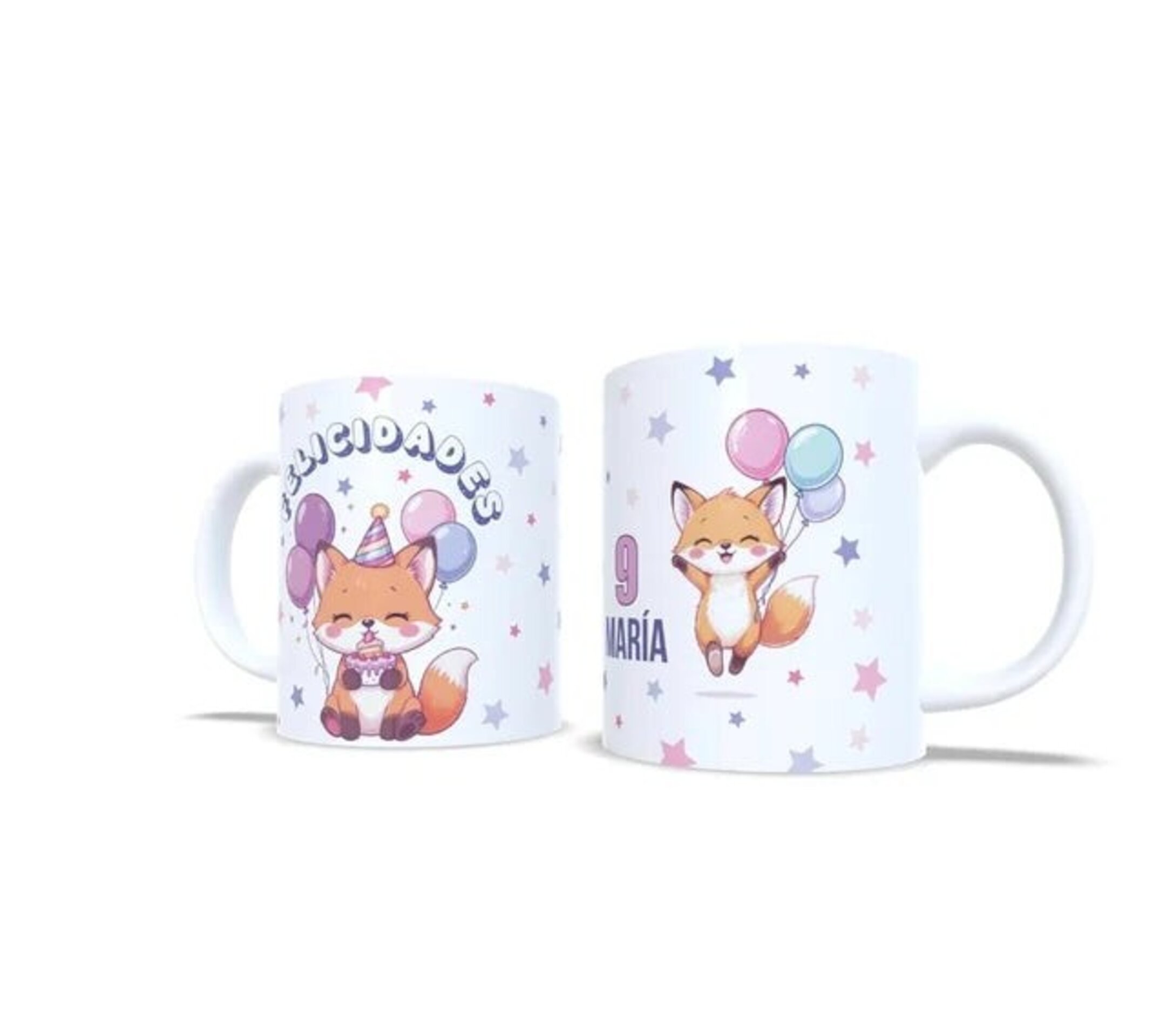 Taza personalizada regalo felicitación felicidades zorro zorrito kawaii - 3