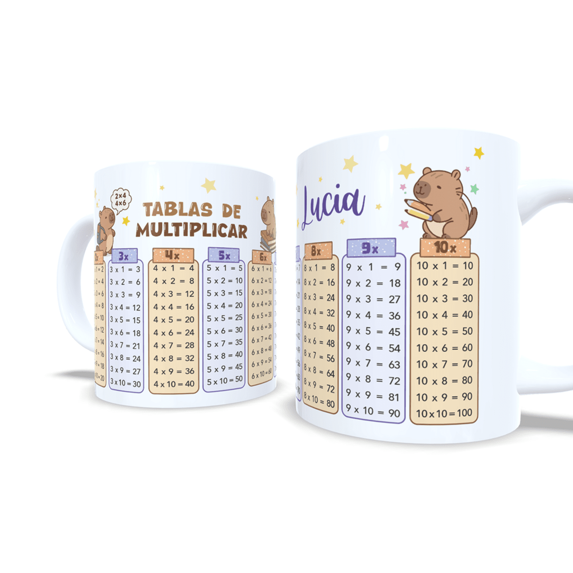 Taza personalizada Capibara tablas de multiplicar aprender matemáticas cálculo - 7
