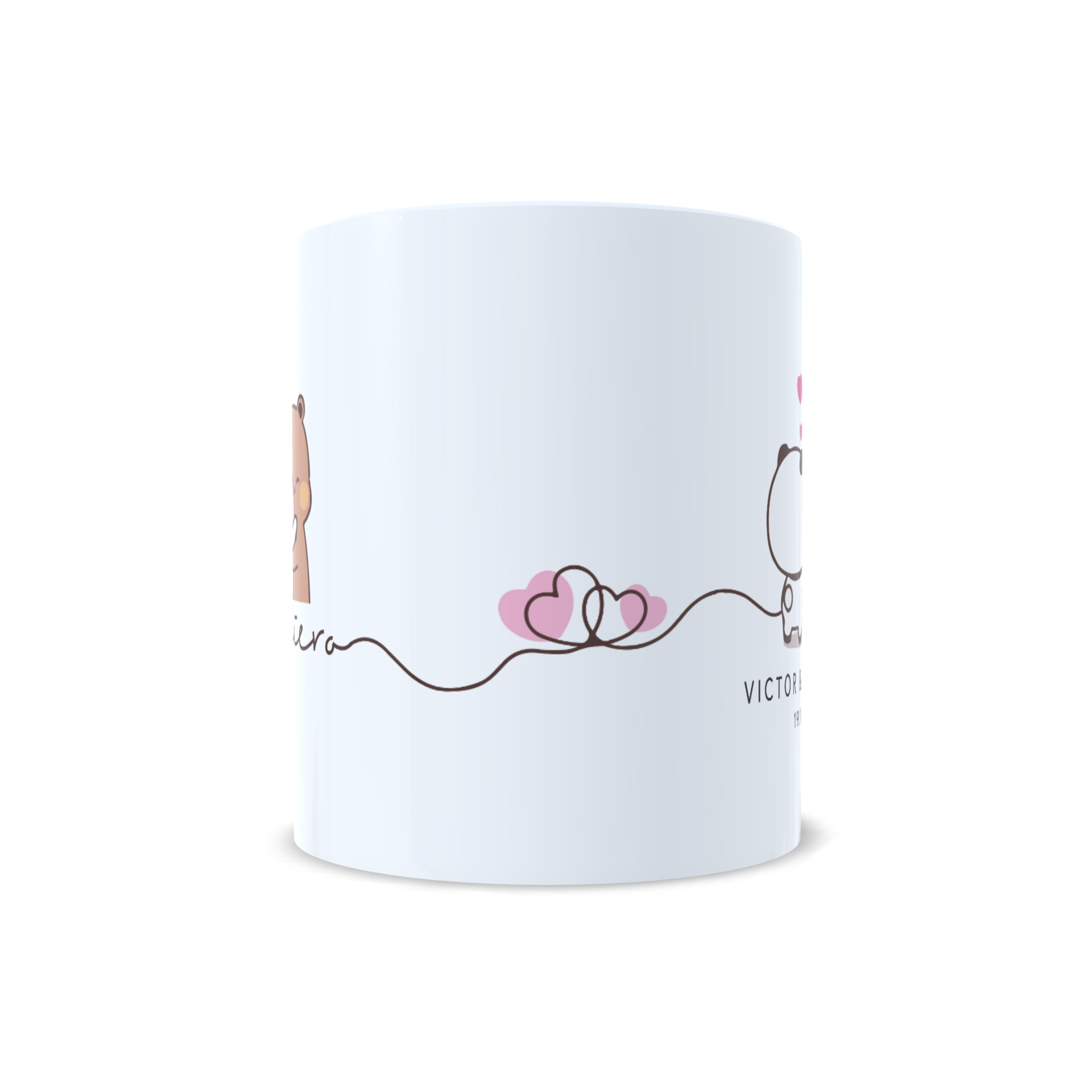 Taza personalizada para parejas aniversario san Valentin regalo Osos abrazo - 3