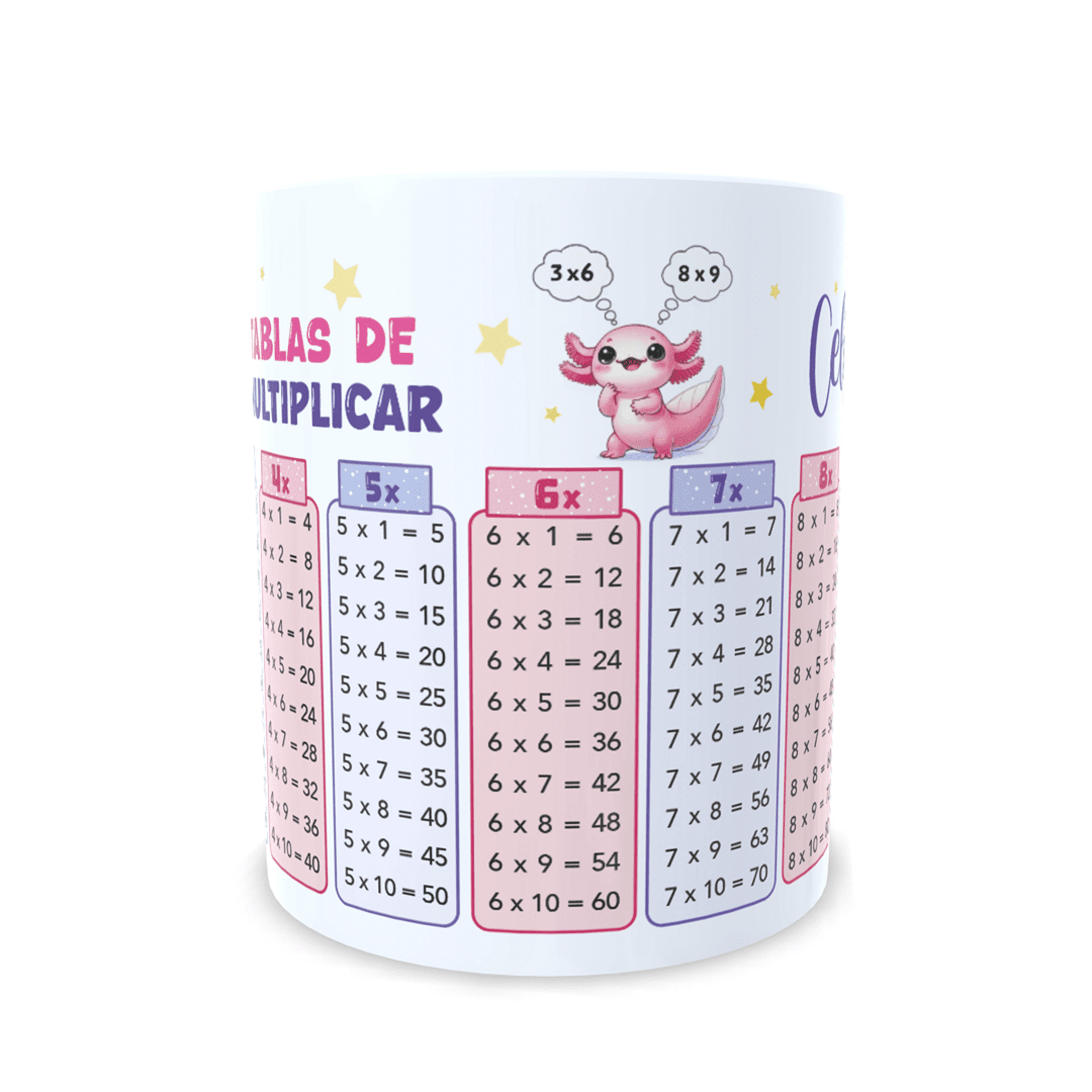 Taza personalizada Ajolote tablas de multiplicar aprender matemáticas cálculo - 4