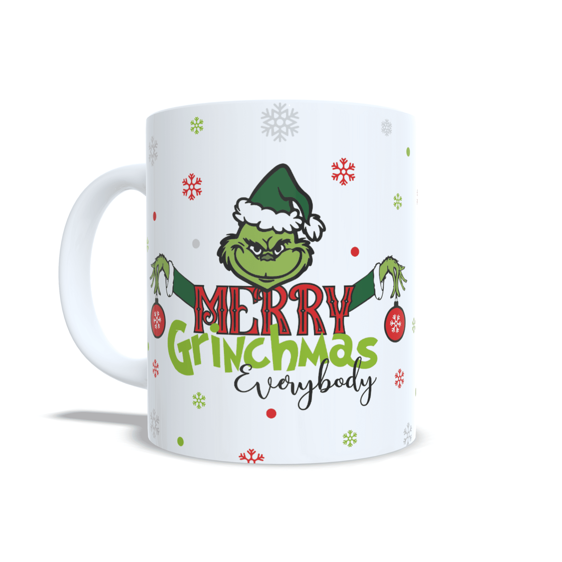 Taza personalizada regalo Grinch Merry Grinchmas navideña con nombre rojo - 2