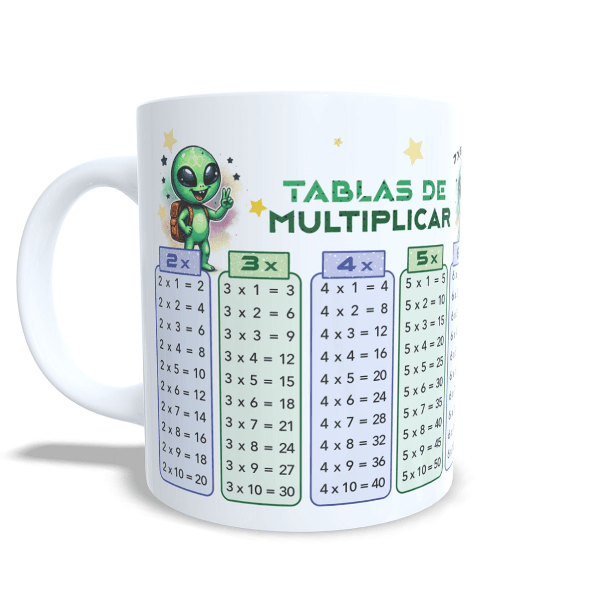 Taza personalizada Alien tablas de multiplicar aprender matemáticas cálculo - 2