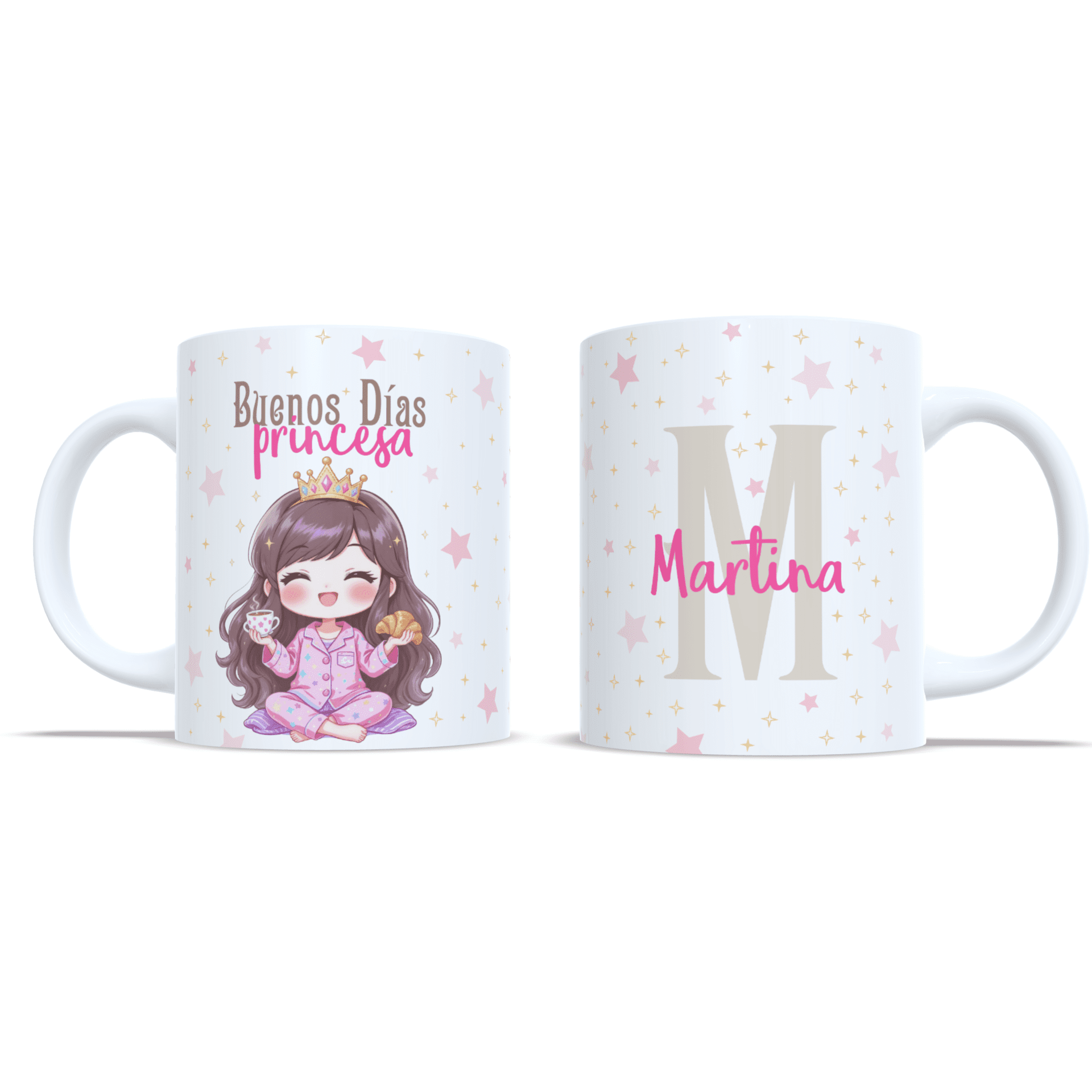 Taza personalizada regalo Buenos días princesa kawaii croissant niña - 2