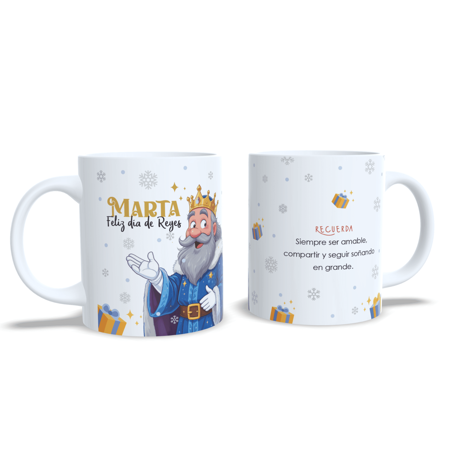 Taza personalizada regalo Rey Melchor dibujo con mensaje reyes magos navidad - 6
