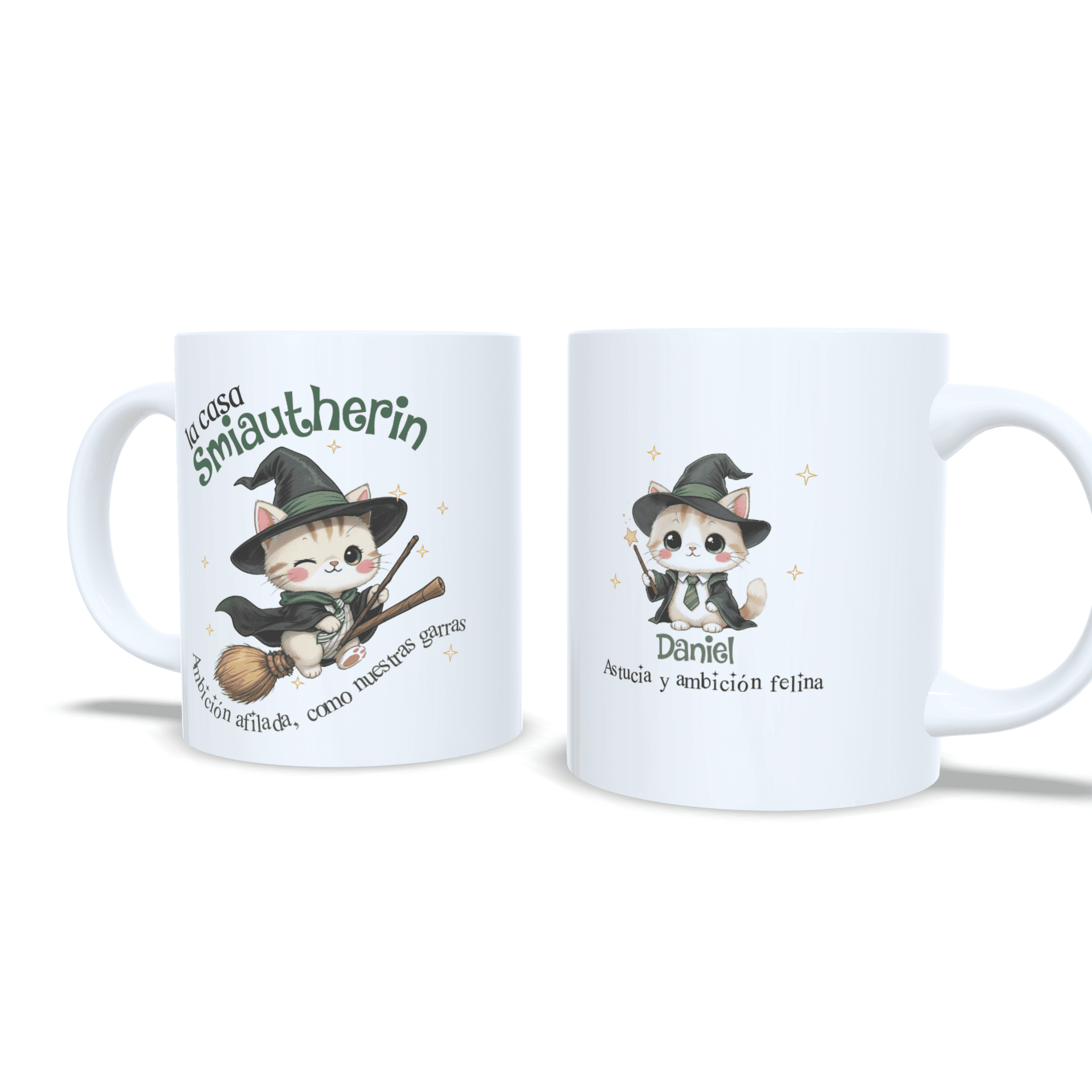 Taza personalizada inspirada en Harry Potter de gatitos de la casa Smiautherin - 4