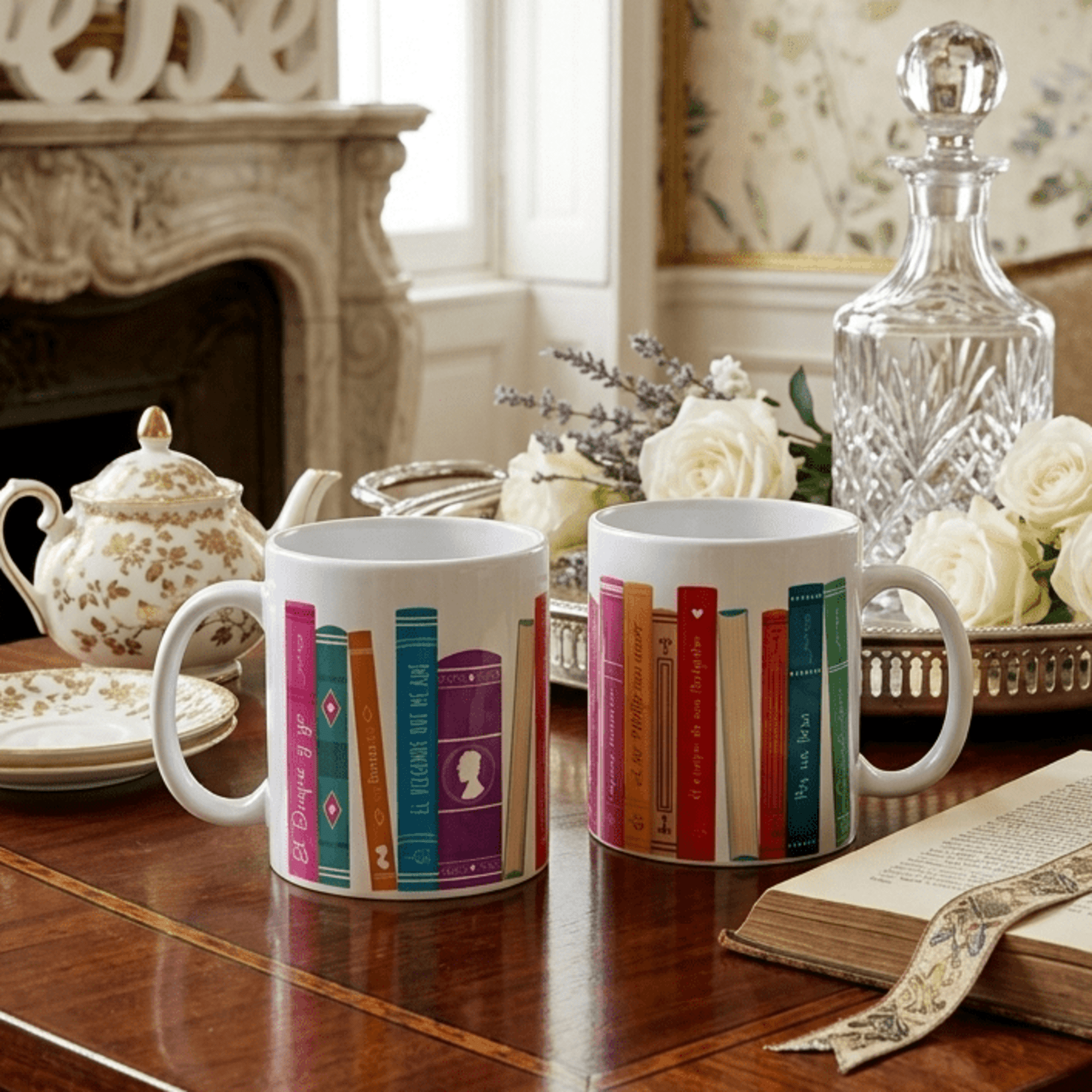 Taza personalizada librería de Julia Quinn colección libros Bridgerton novelas - 2
