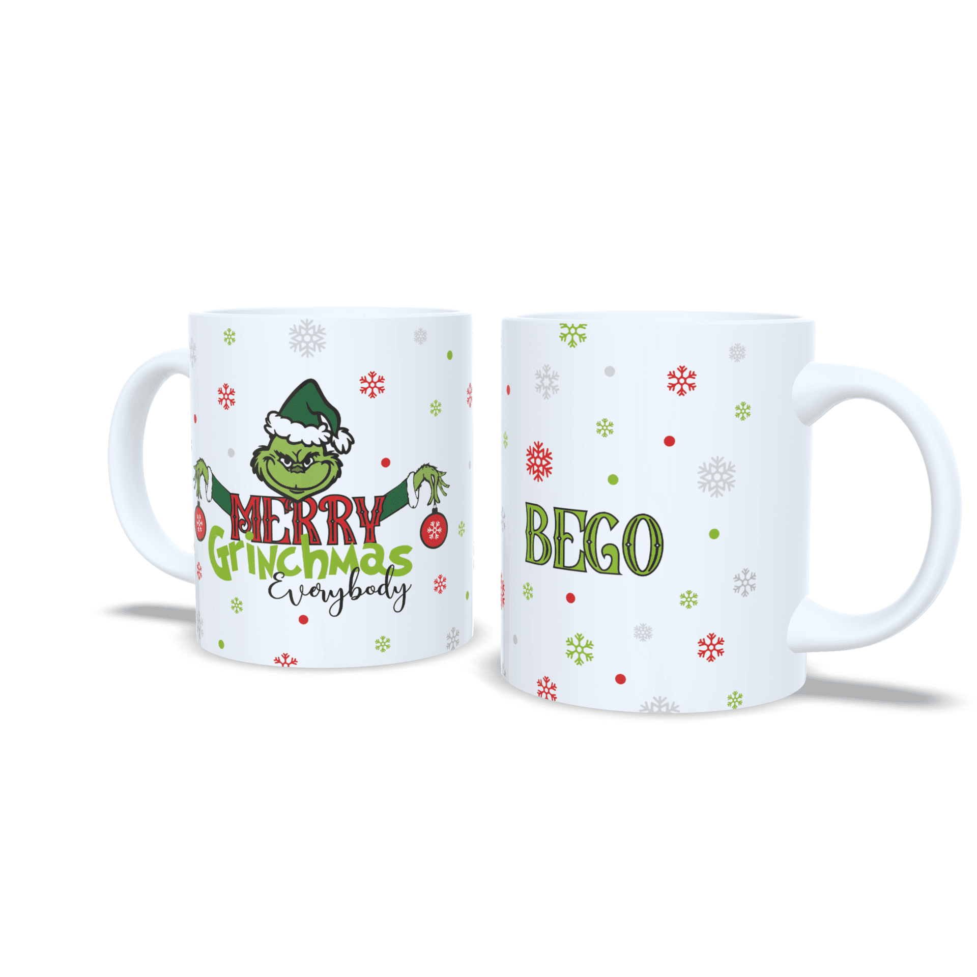 Taza personalizada regalo Grinch Merry Grinchmas navideña con nombre rojo - 6