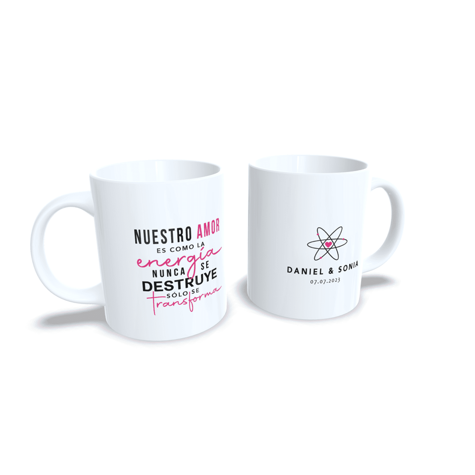 Taza personalizada para parejas aniversario san Valentin regalo amor energía - 3