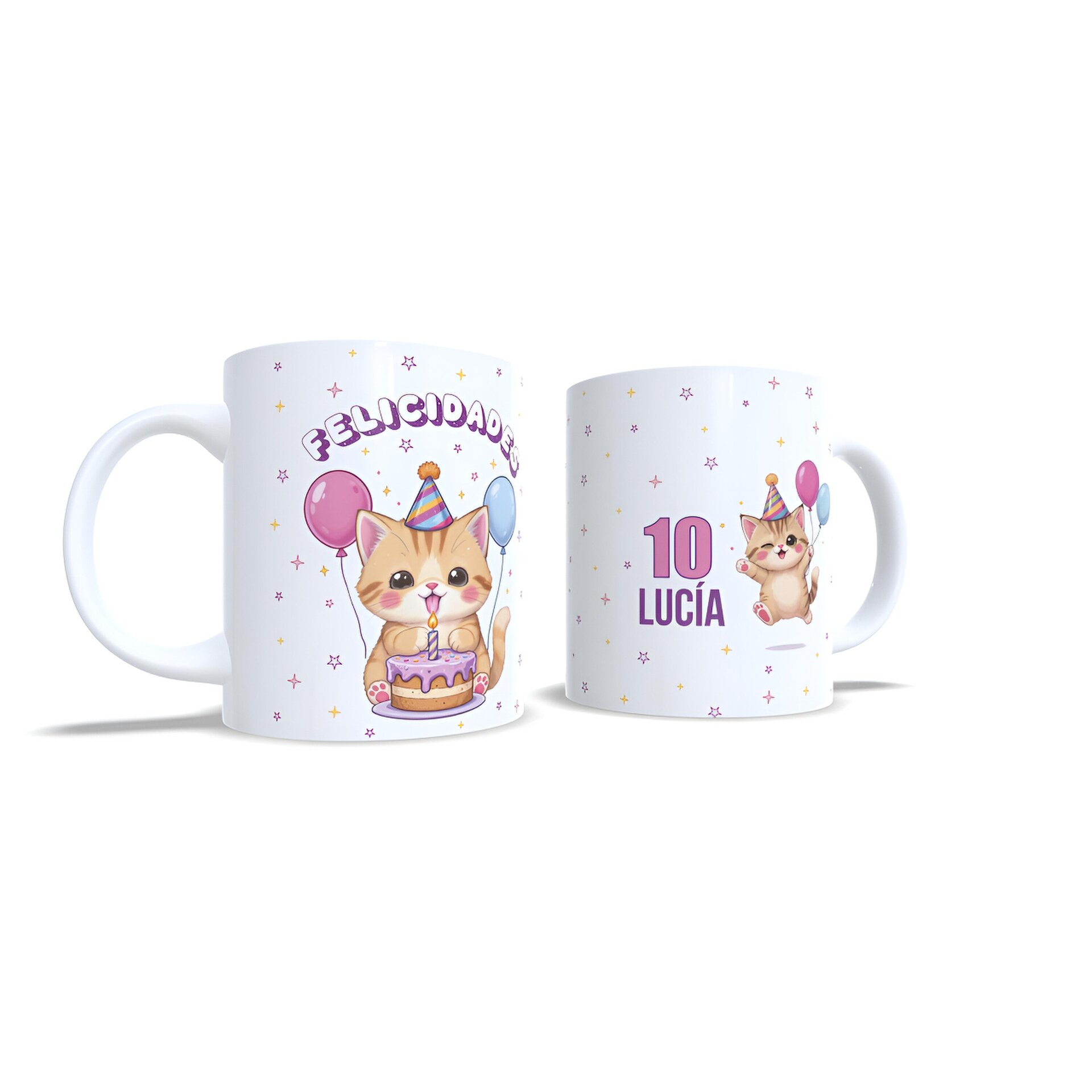 Taza personalizada cumpleaños gatito felicitación regalo personalizado - 5