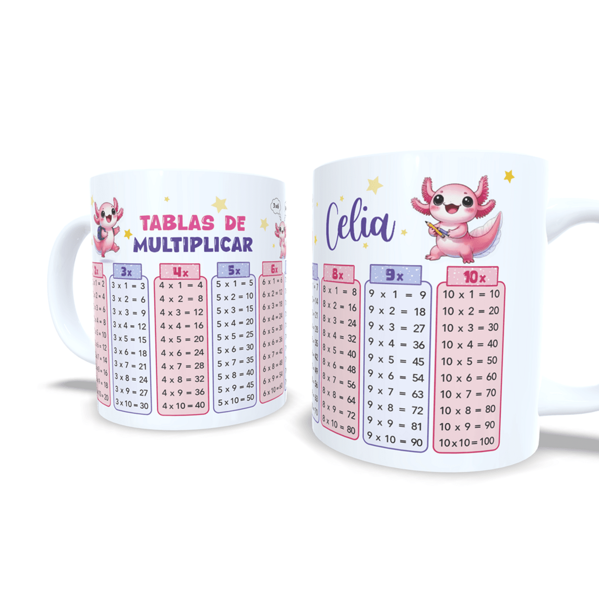 Taza personalizada Ajolote tablas de multiplicar aprender matemáticas cálculo - 6