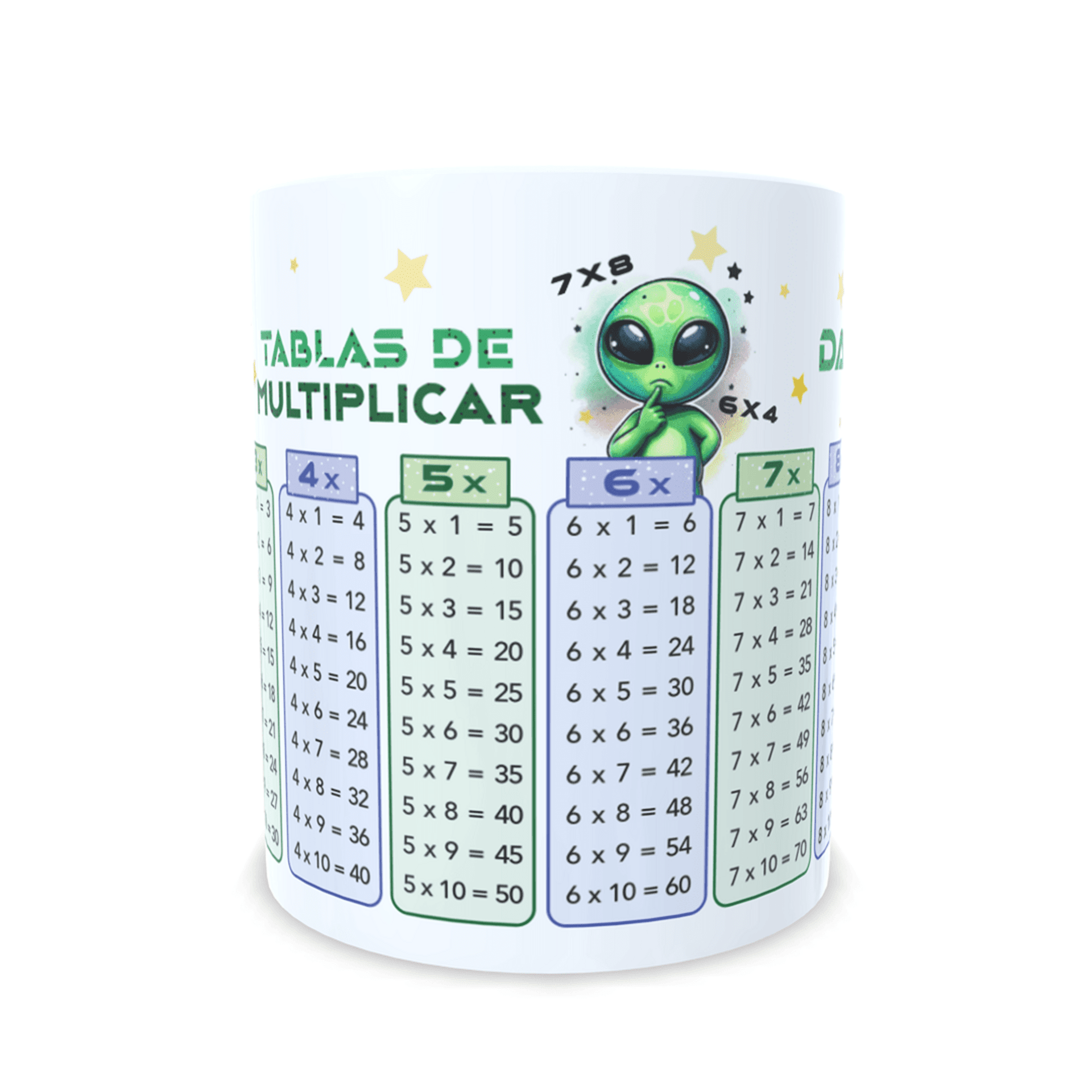 Taza personalizada Alien tablas de multiplicar aprender matemáticas cálculo - 3