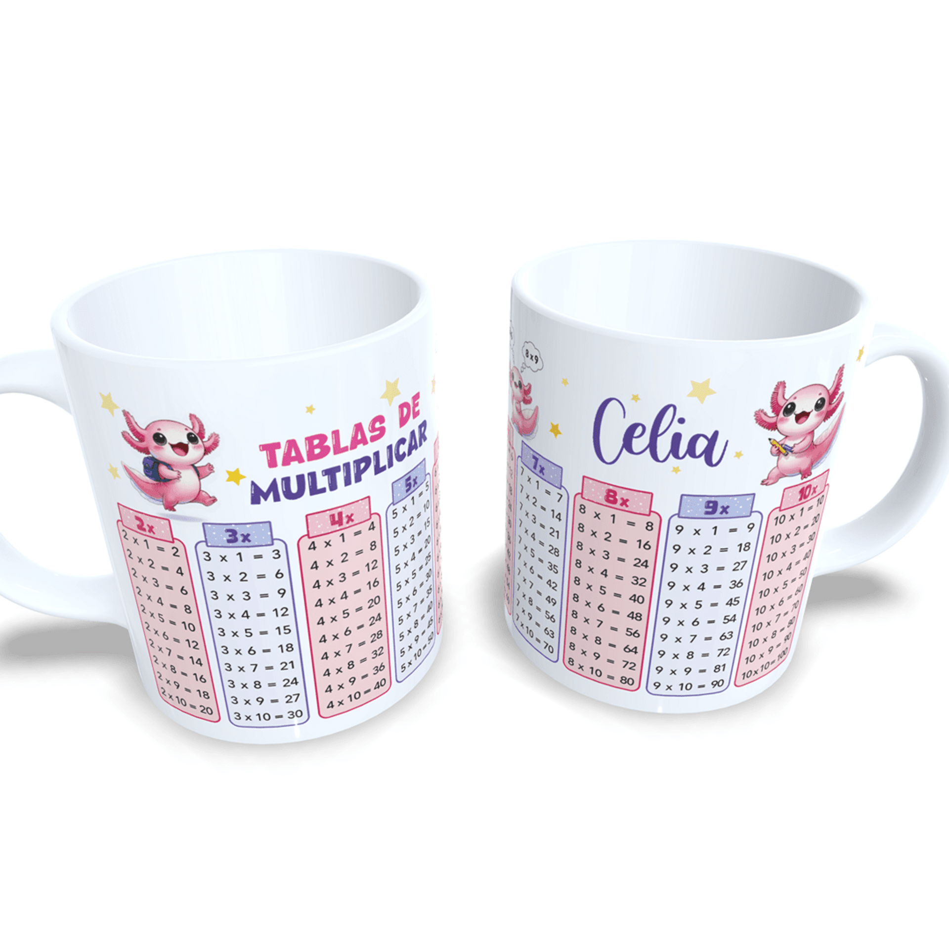 Taza personalizada Ajolote tablas de multiplicar aprender matemáticas cálculo - 8