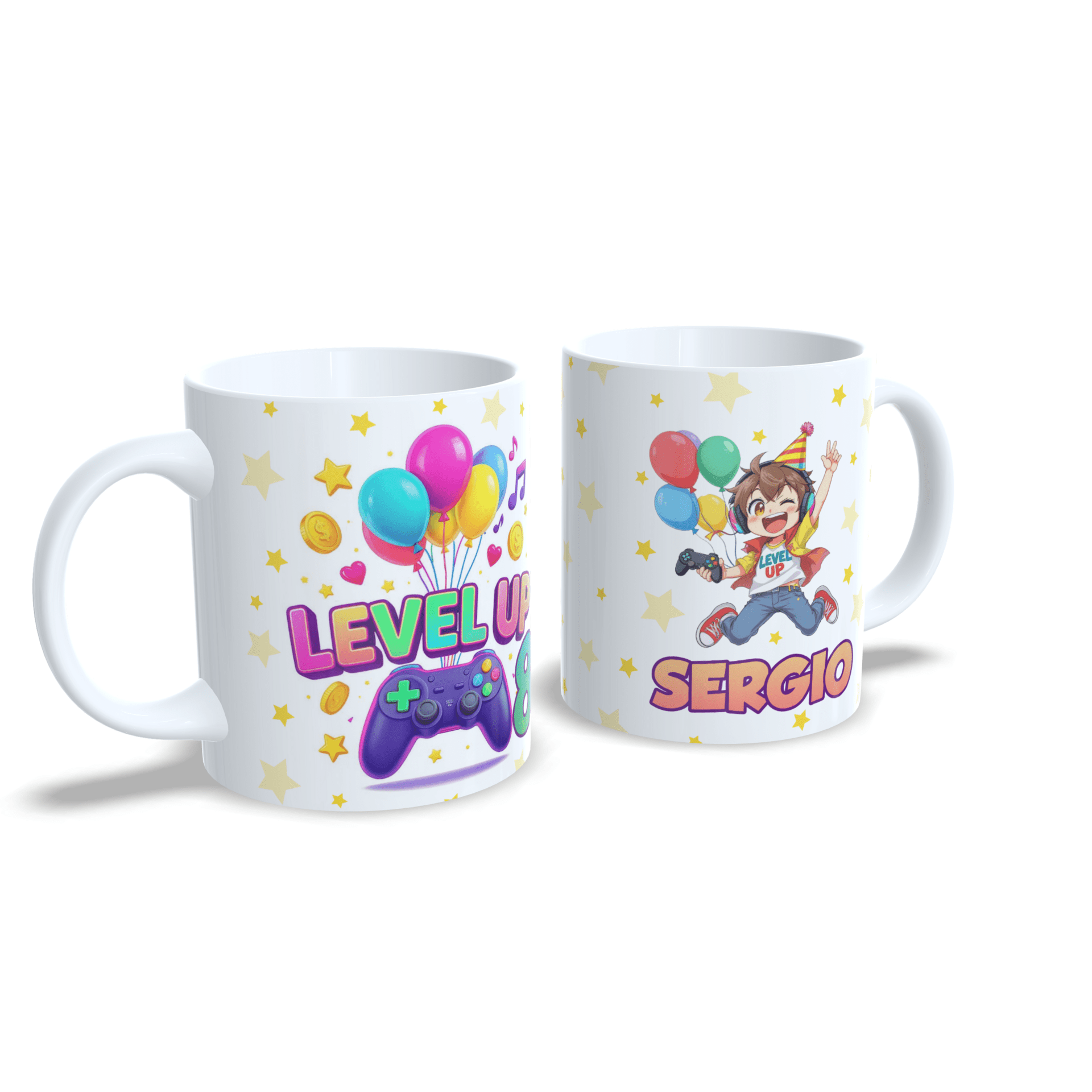 Cumpleaños Level up gamer videojuegos version niño taza - 2