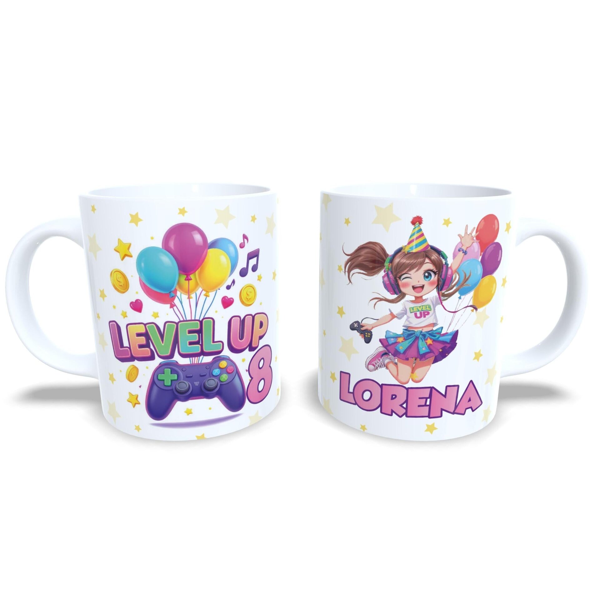 Cumpleaños Level up gamer videojuegos version niña taza - 1