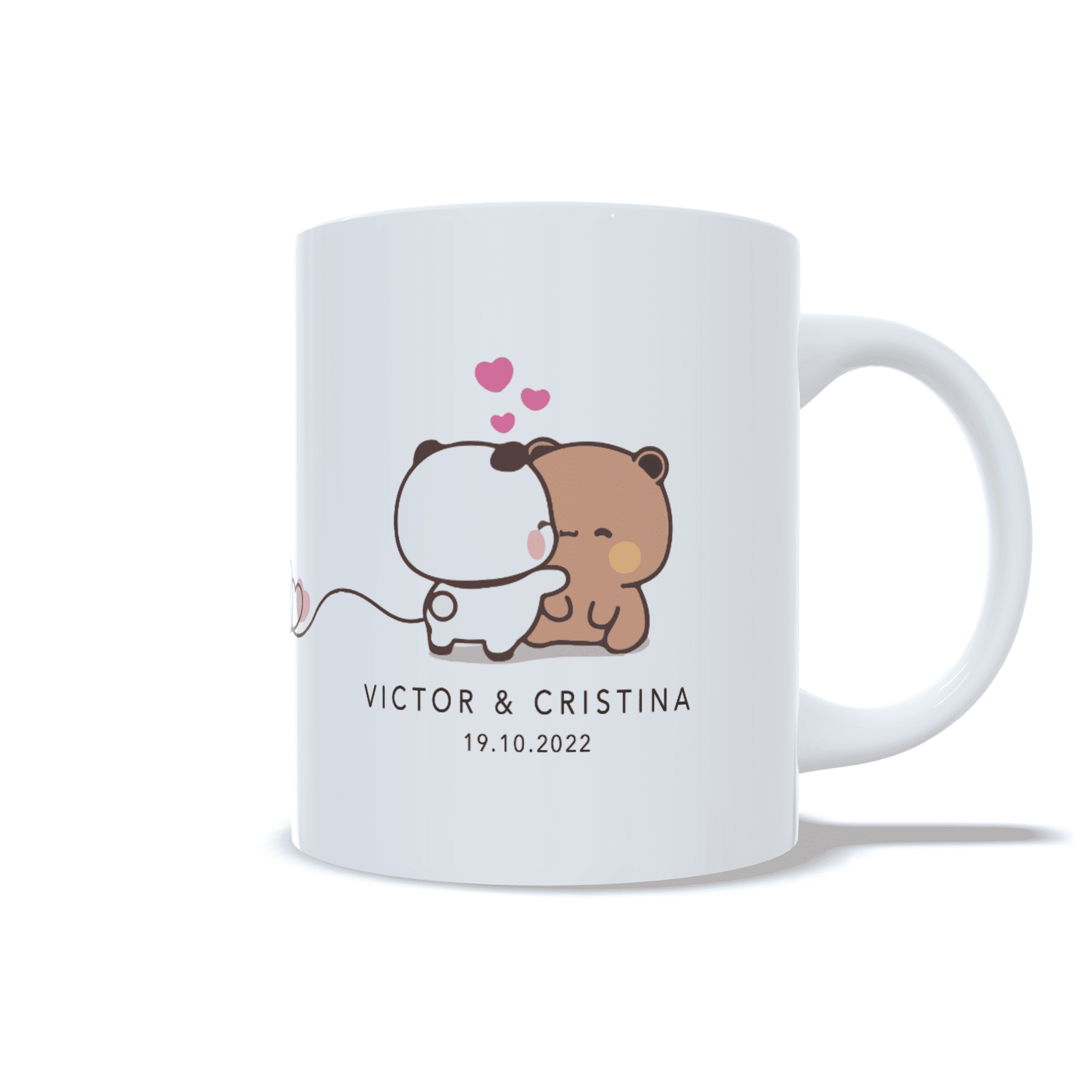 Taza personalizada para parejas aniversario san Valentin regalo Osos abrazo - 4