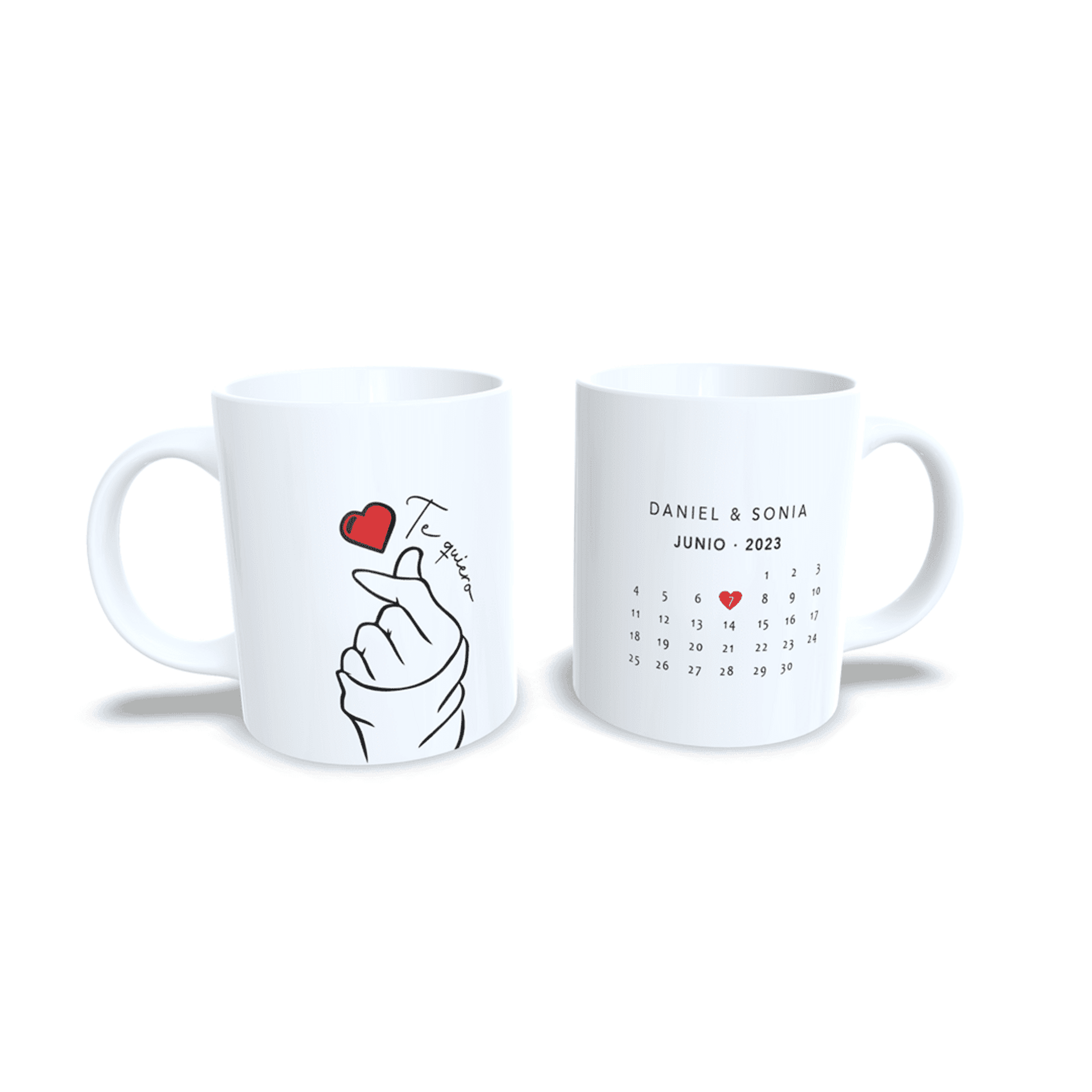 Taza personalizada para parejas aniversario san Valentin regalo aesthetic Korean - 5