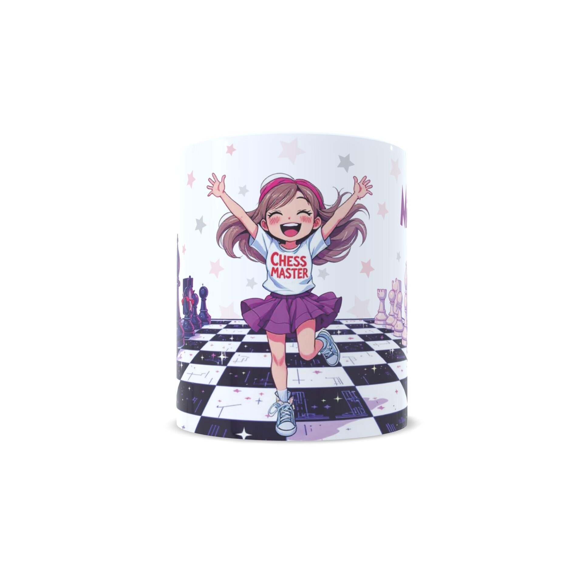 Taza personalizada regalo para niñas jugadoras de ajedrez tablero con nombre - 3
