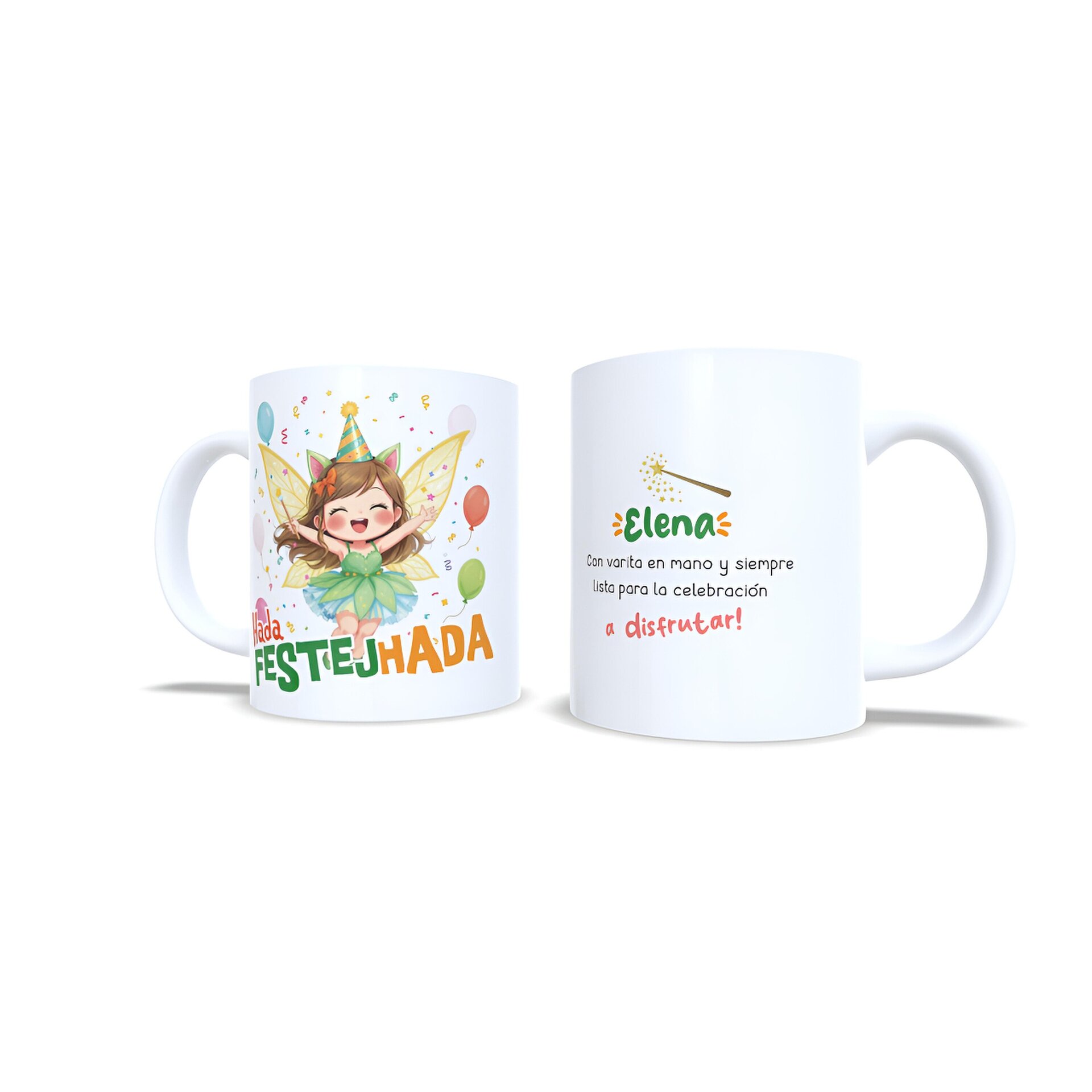 Taza personalizada Hada Festejhada festejada fiesta cumpleaños Enna Blues - 6