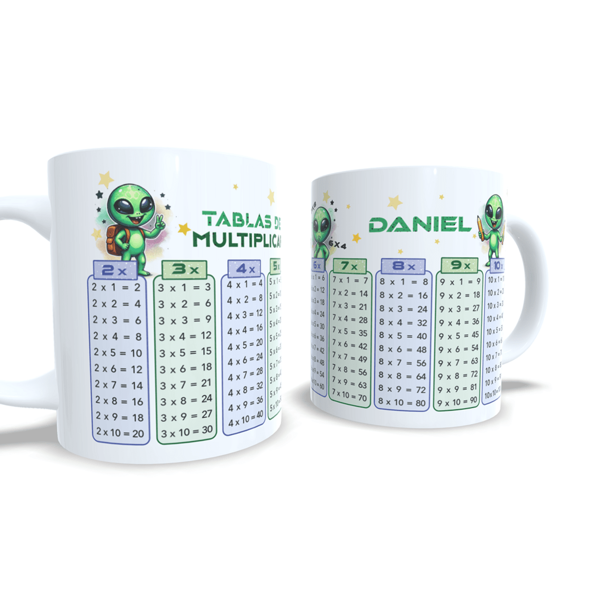 Taza personalizada Alien tablas de multiplicar aprender matemáticas cálculo - 7
