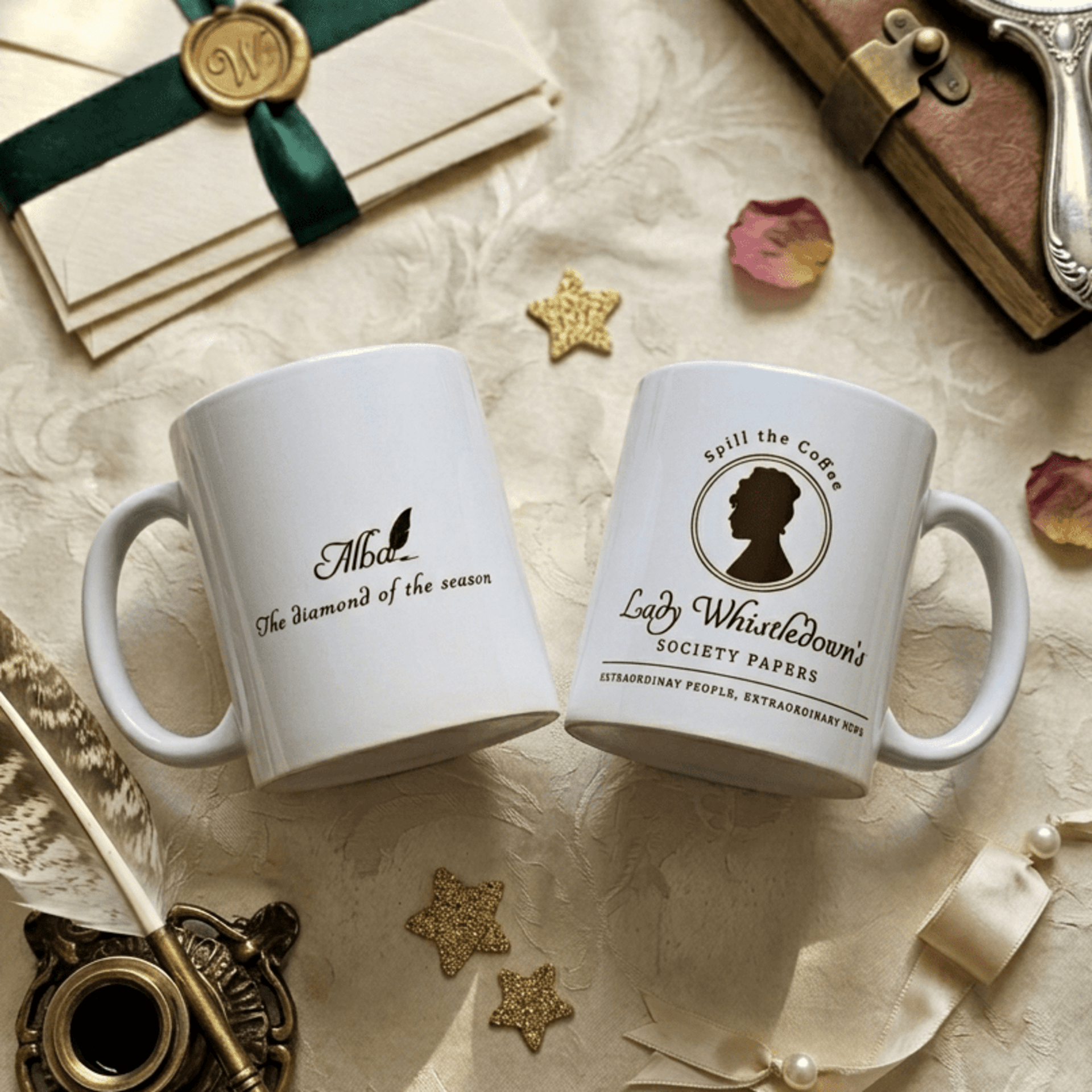 Taza inspirada Lady Whistledown de la serie de Netflix Los Bridgerton - 2