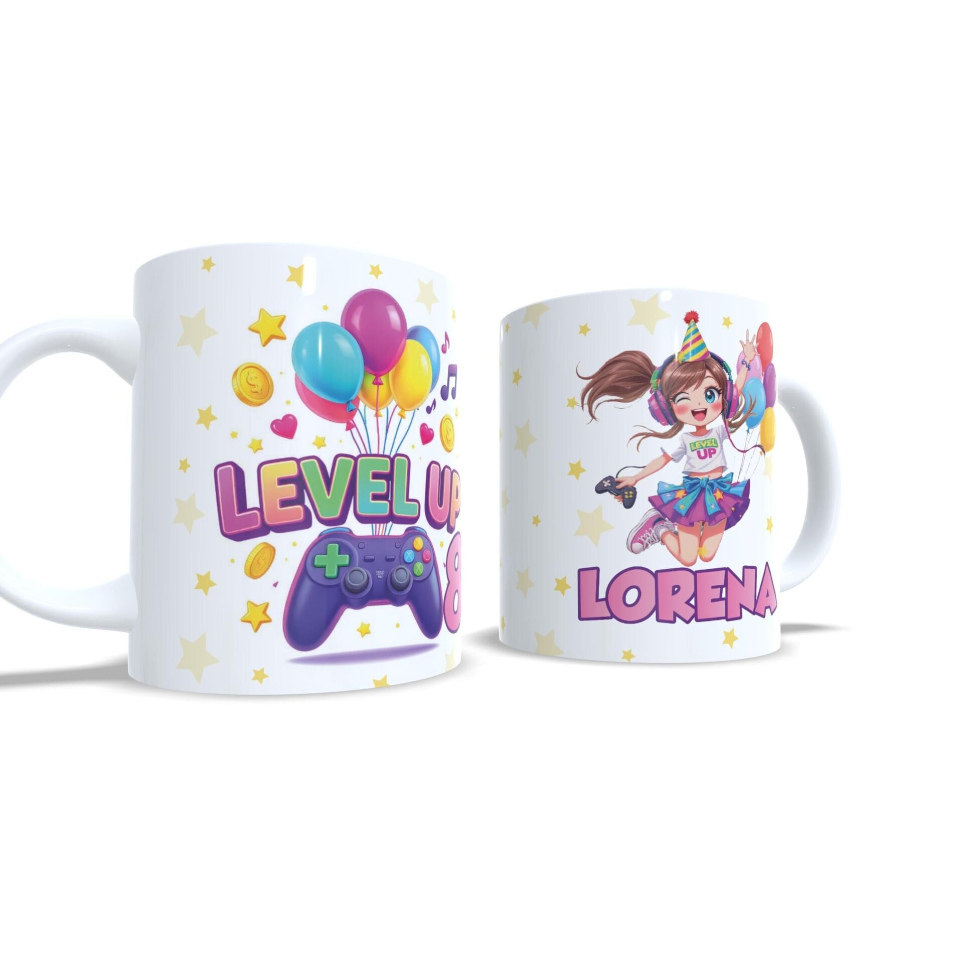 Cumpleaños Level up gamer videojuegos version niña taza - 2