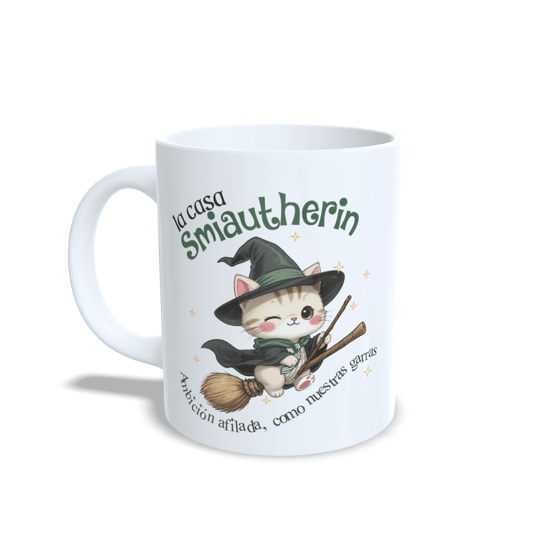 Taza personalizada inspirada en Harry Potter de gatitos de la casa Smiautherin - 2