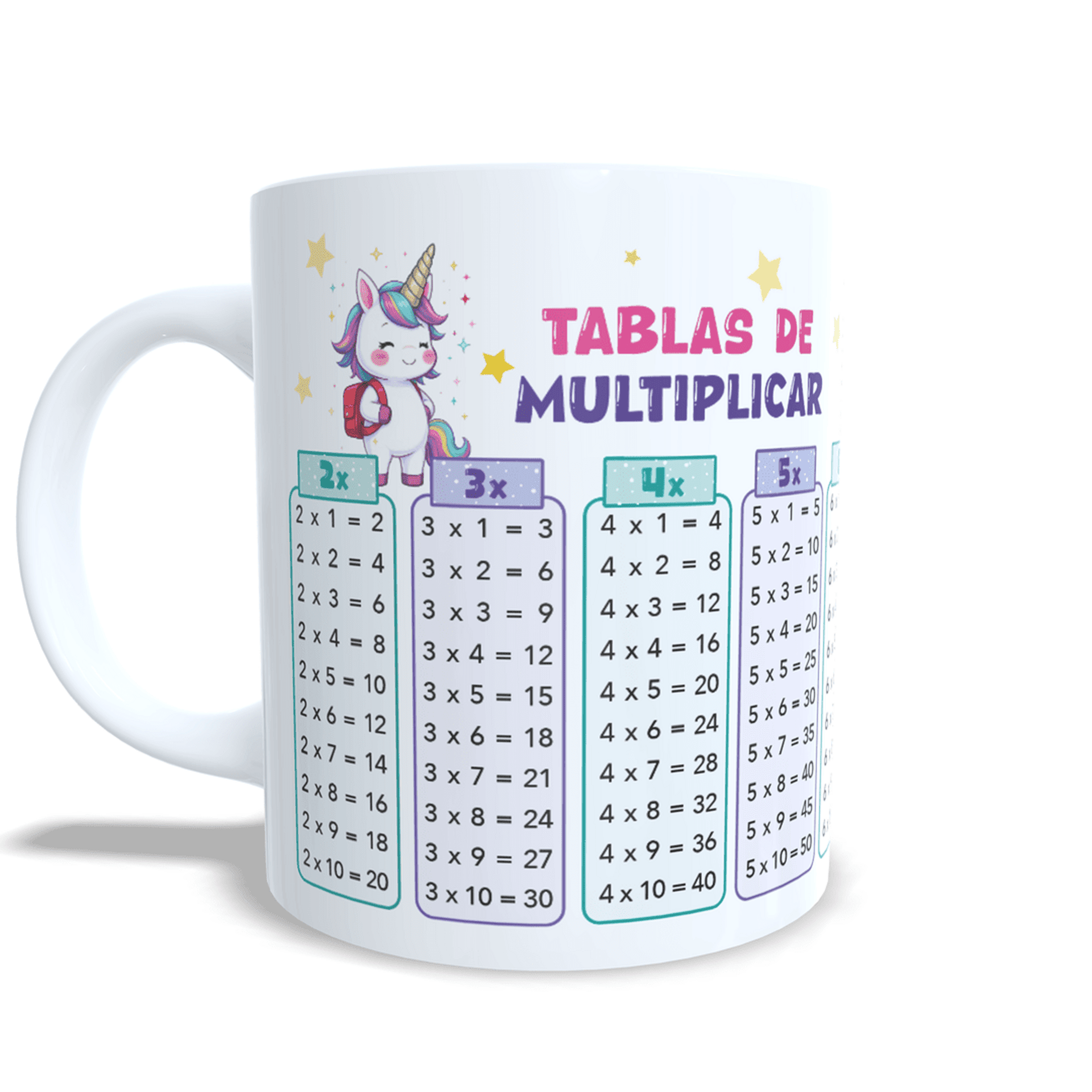Taza personalizada Unicornios tablas de multiplicar aprender matemáticas cálculo - 4