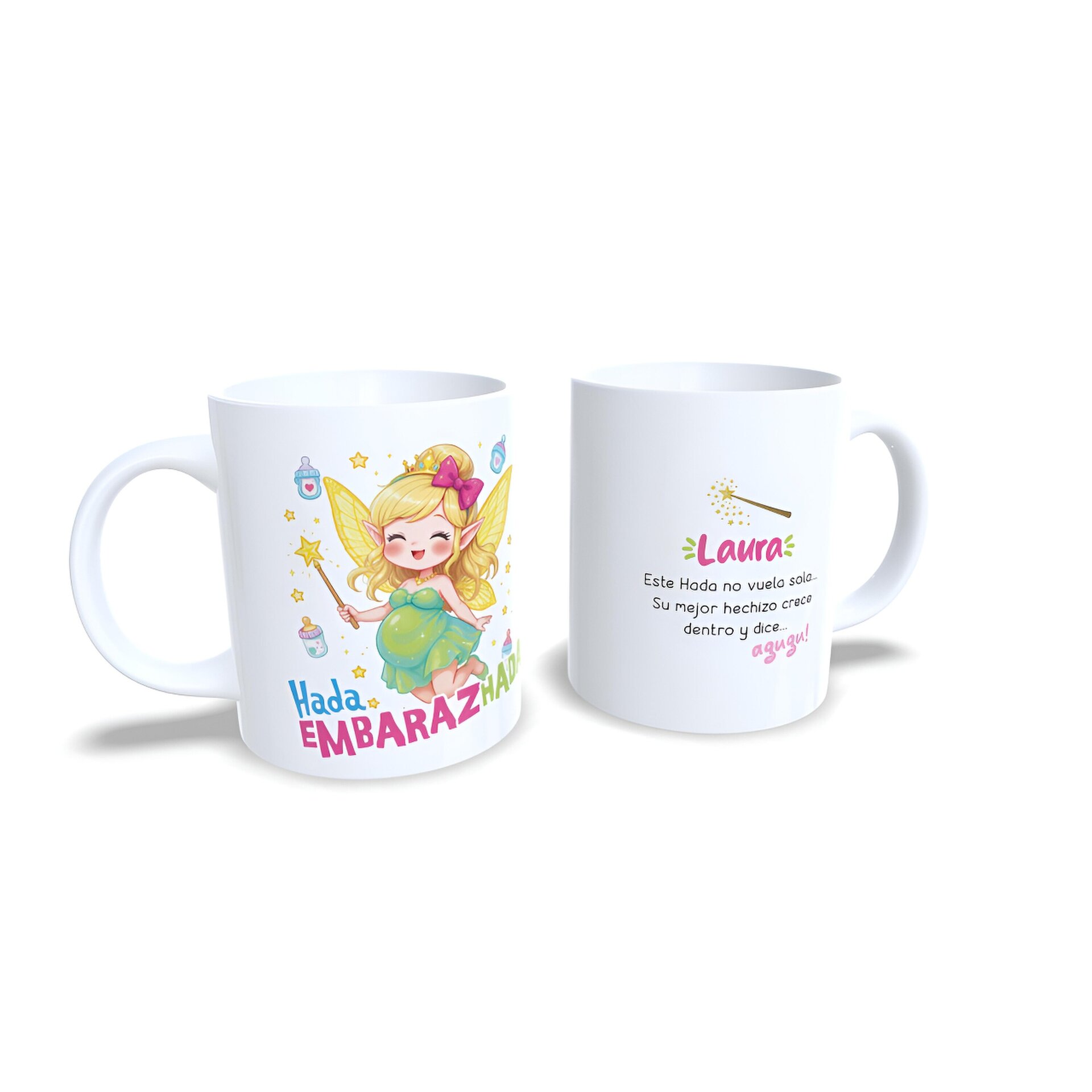 Taza personalizada Hada Embarazhada embarazada embarazo maternidad mamá - 2