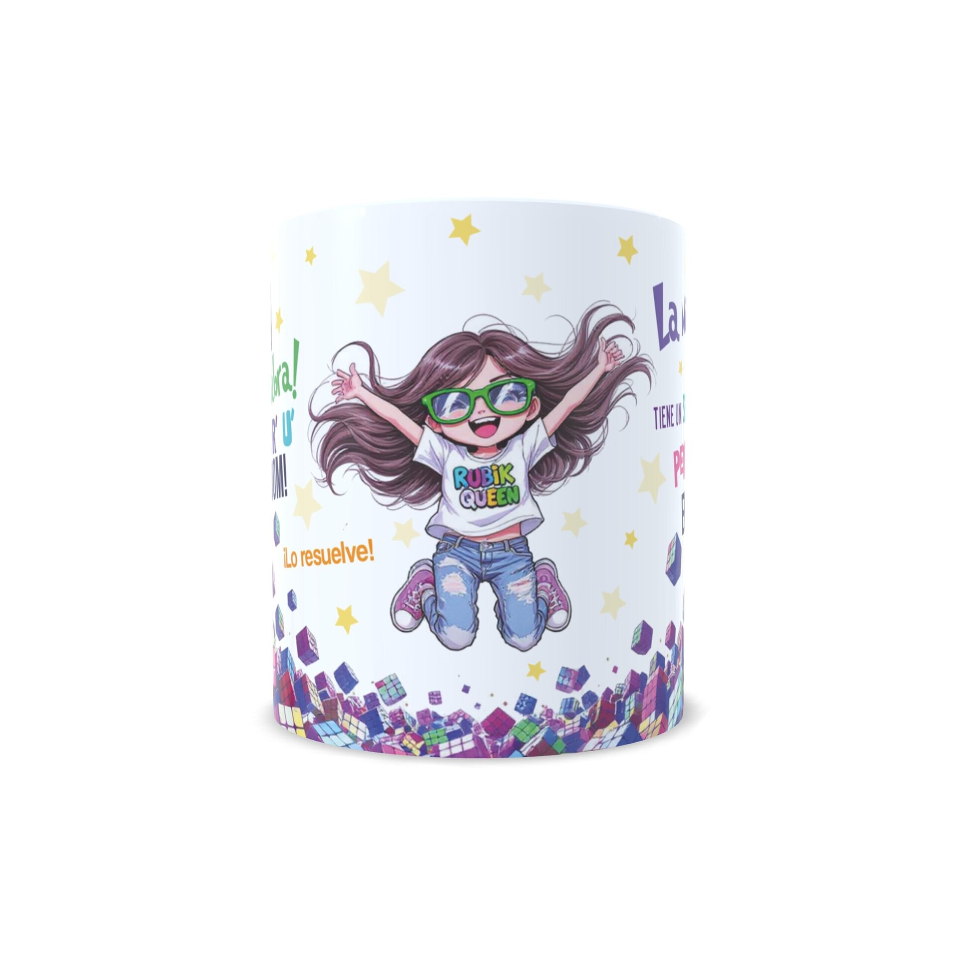 Taza personalizada regalo niña cubo de Rubik juego especial cumpleaños original - 3