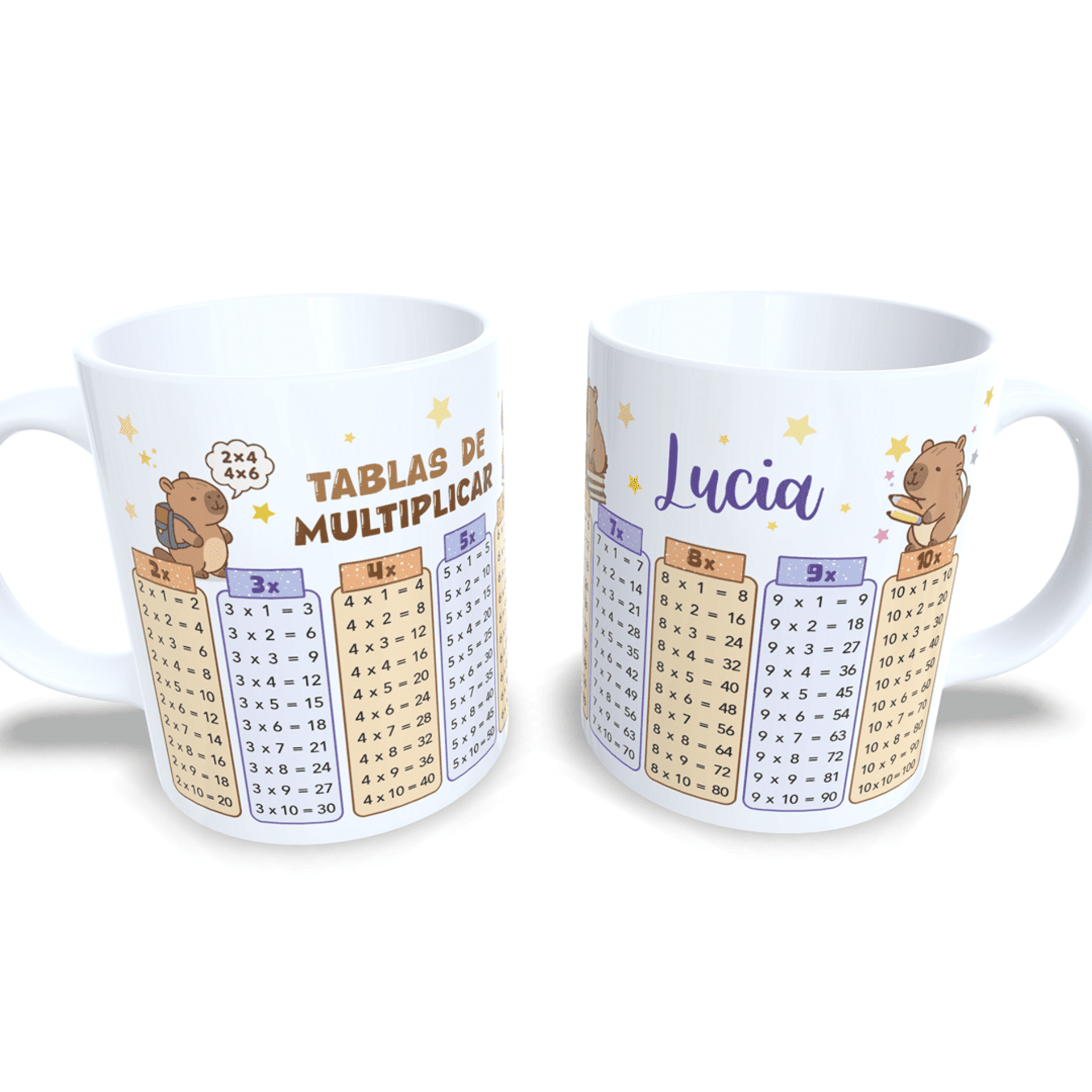 Taza personalizada Capibara tablas de multiplicar aprender matemáticas cálculo - 8