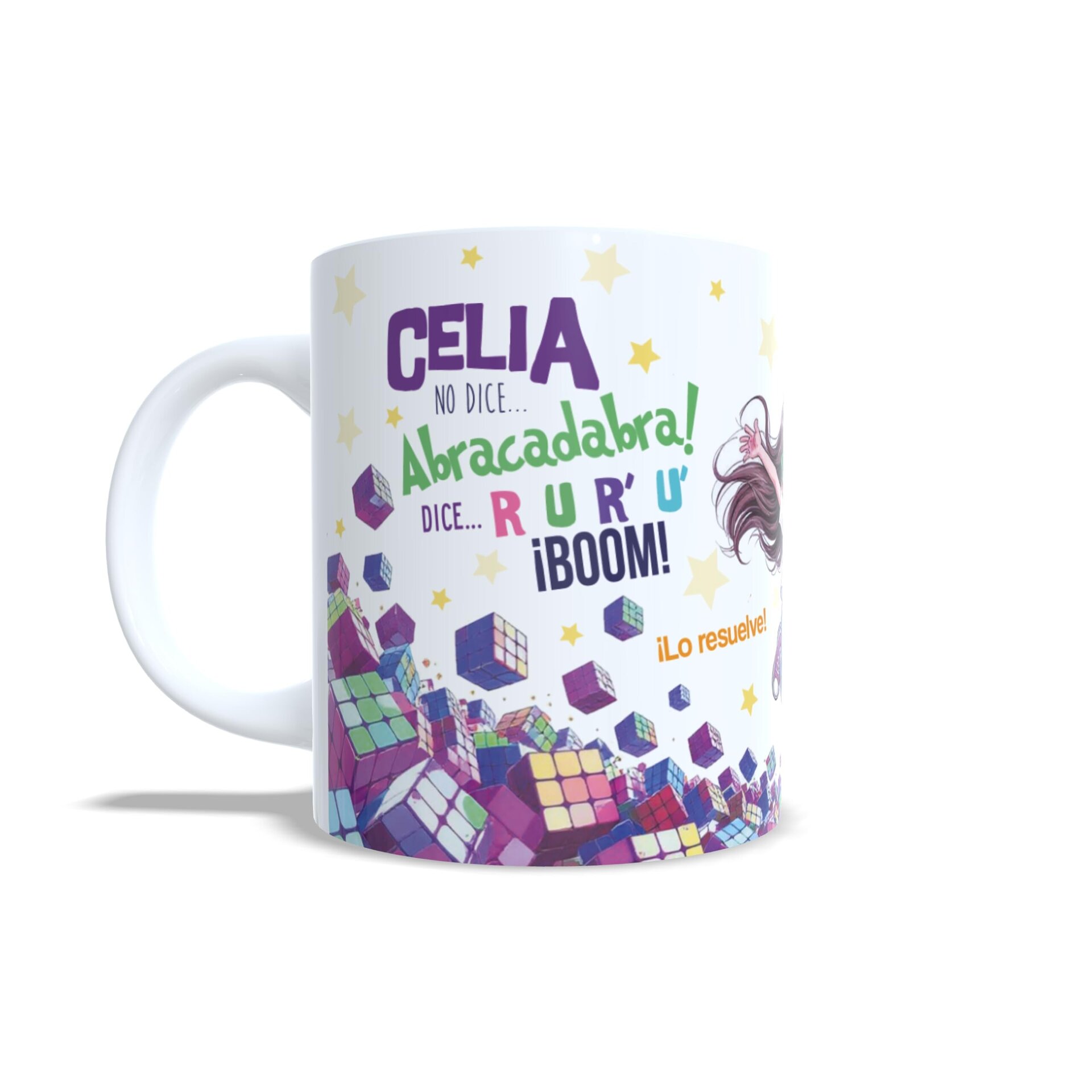 Taza personalizada regalo niña cubo de Rubik juego especial cumpleaños original - 2
