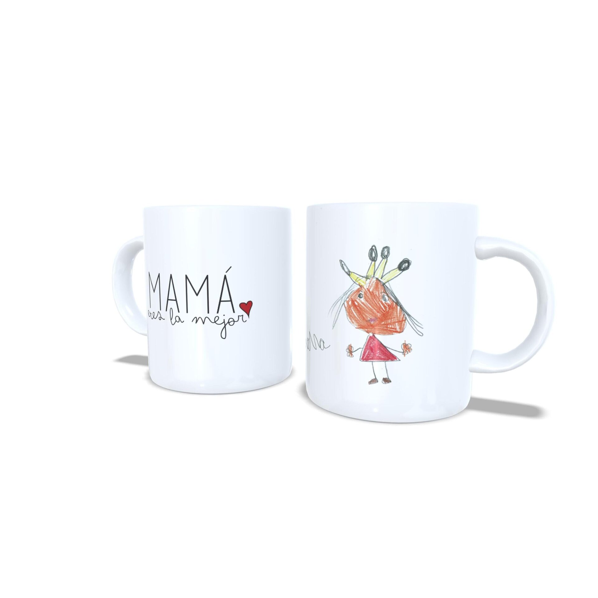 Taza personalizada día de la madre mamá regalo madres dibujo niños - 5
