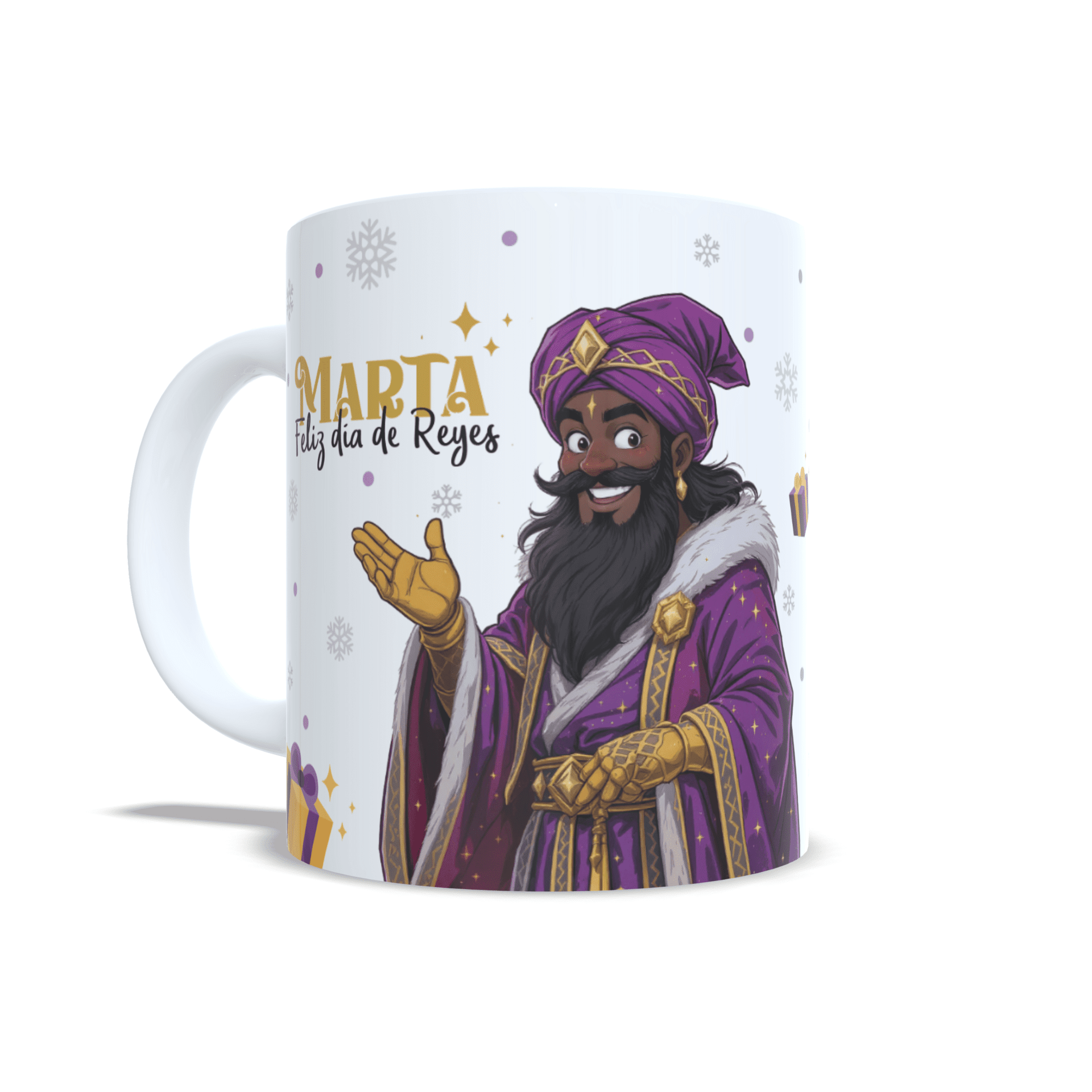 Taza personalizada regalo Rey Baltasar dibujo con mensaje reyes magos navidad - 2